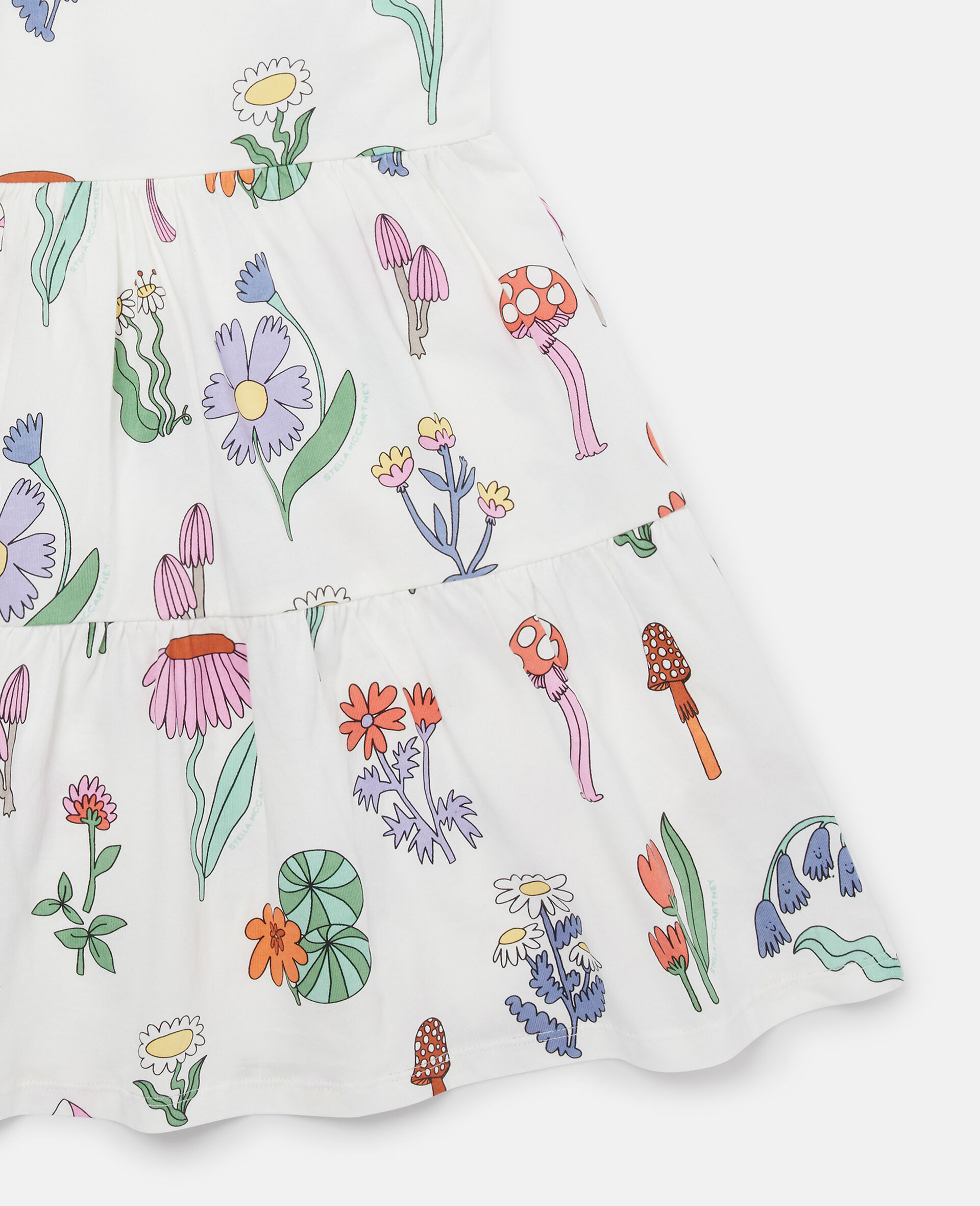 Woodland Print Sleeveless Dress-White-large image number 3