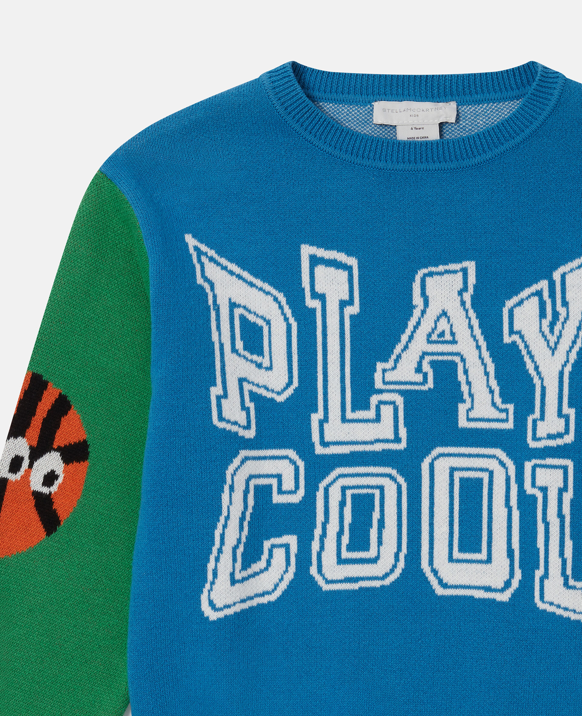 Slogan Graphic Sweatshirt-Blue-medium