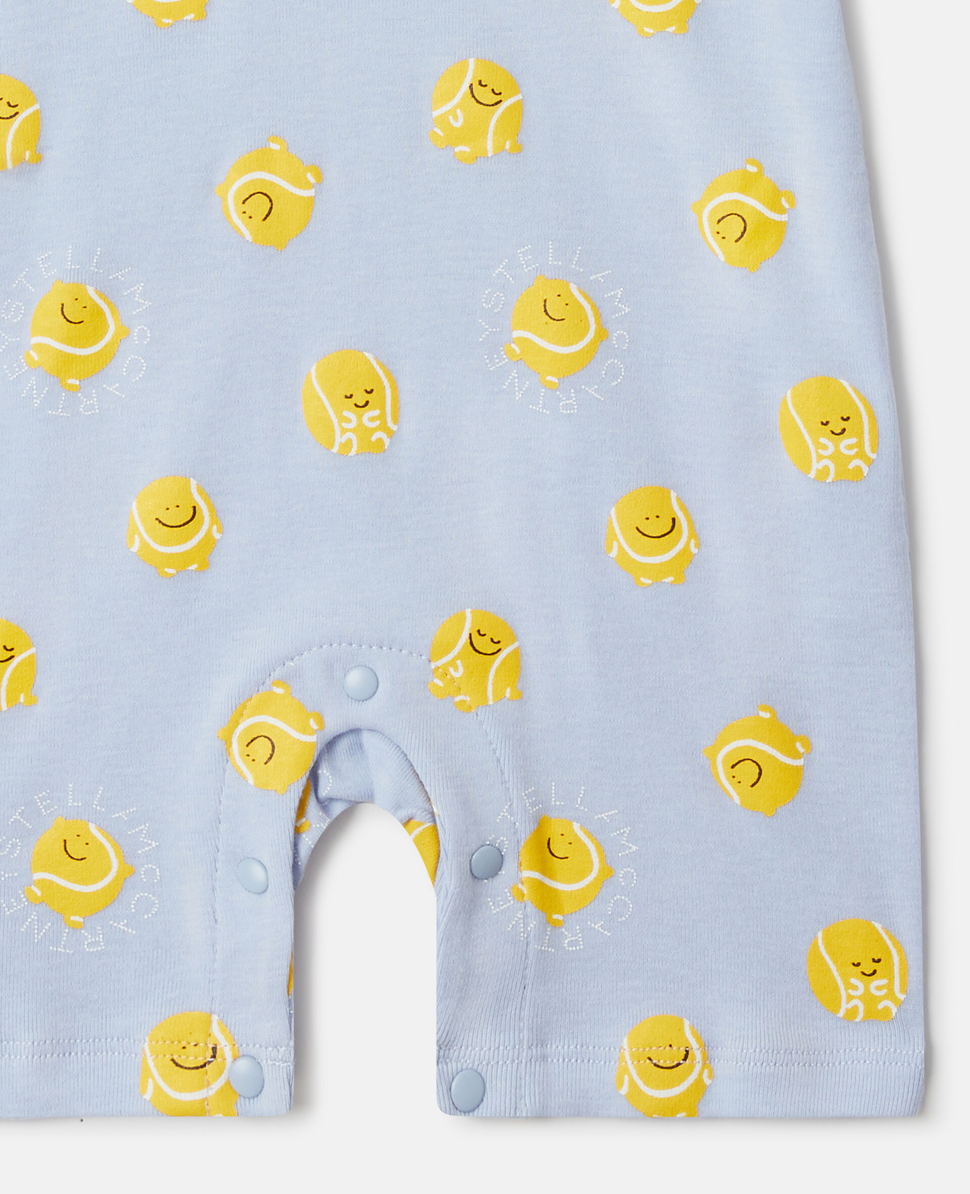 Tennis Ball Print Bib And Romper Set-Blue-medium