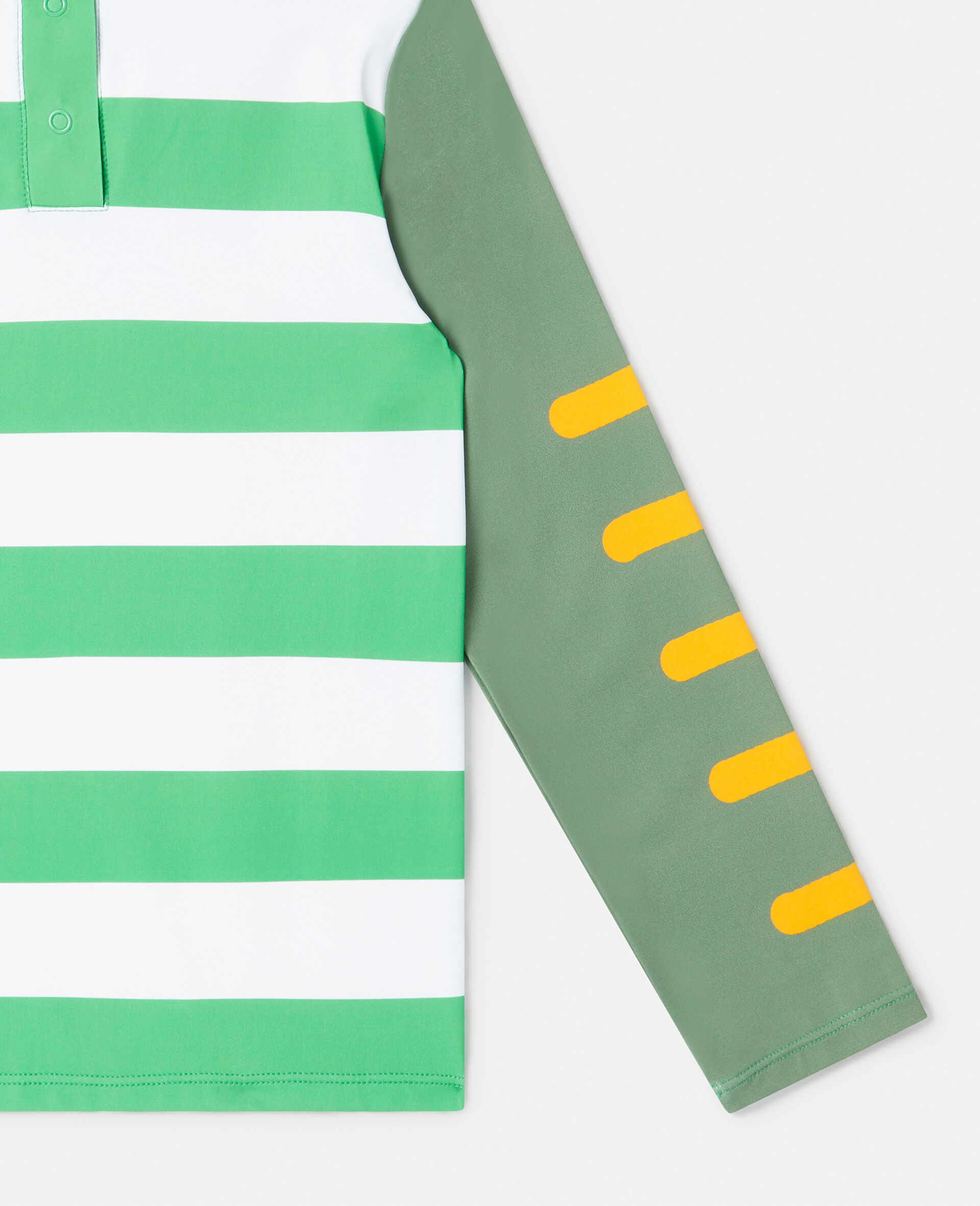 Double Gecko Print Striped Swim Top-Green-large image number 3