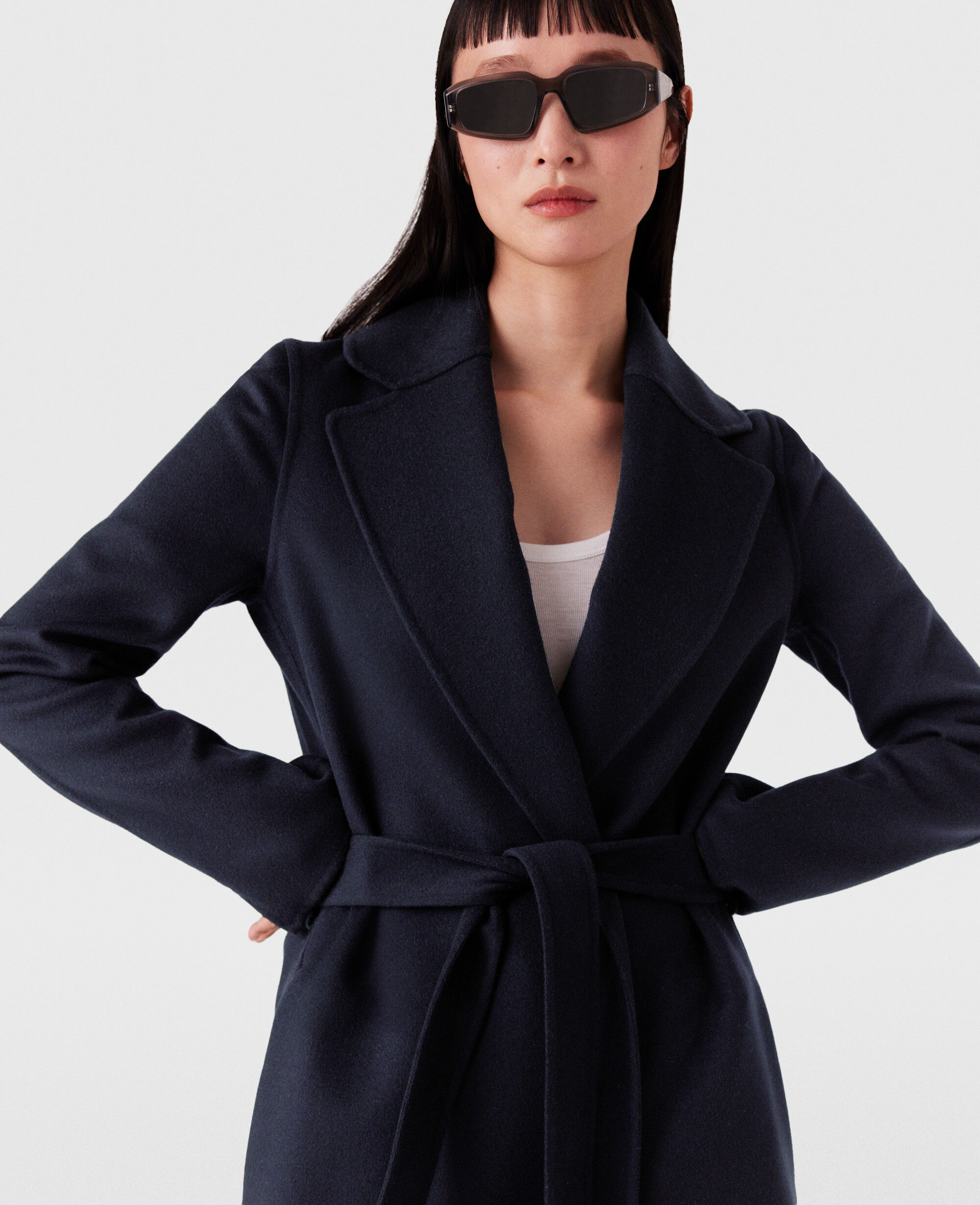 Women Ink Double-Faced Belted Trench Coat | Stella McCartney US