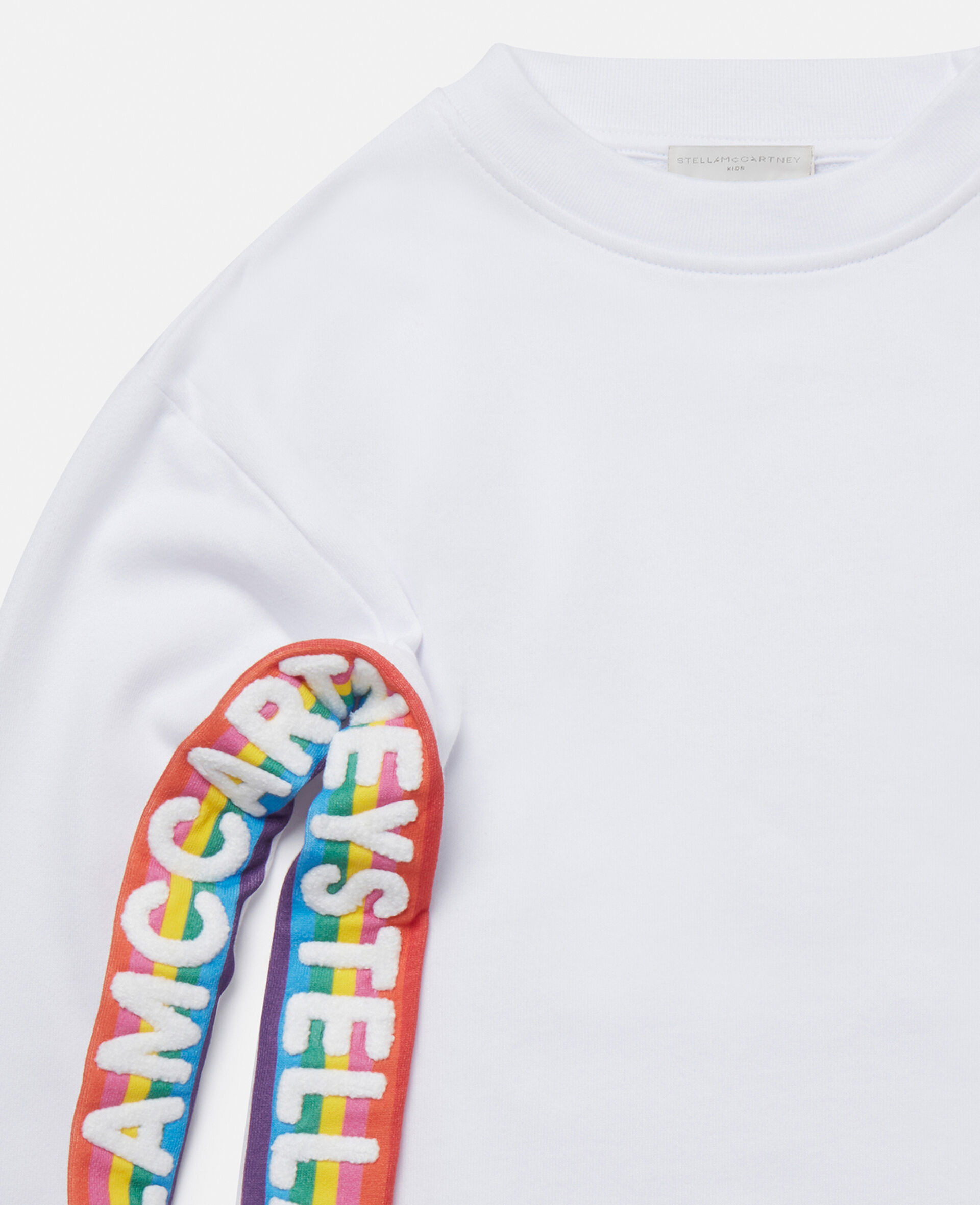 Rainbow Logo Tape Sweatshirt-White-large image number 1