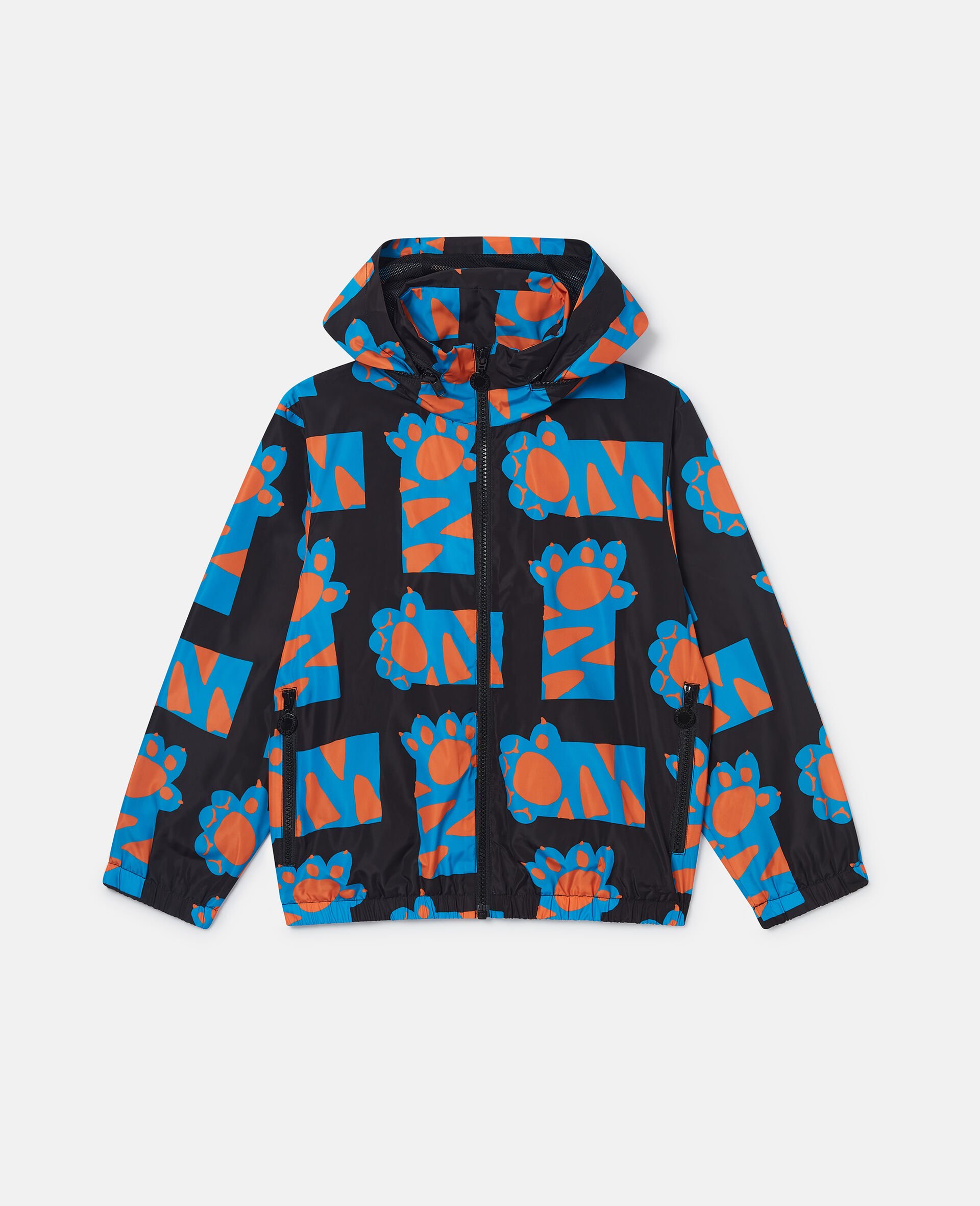 Paw Print Pattern Fleece-Black-large image number 0