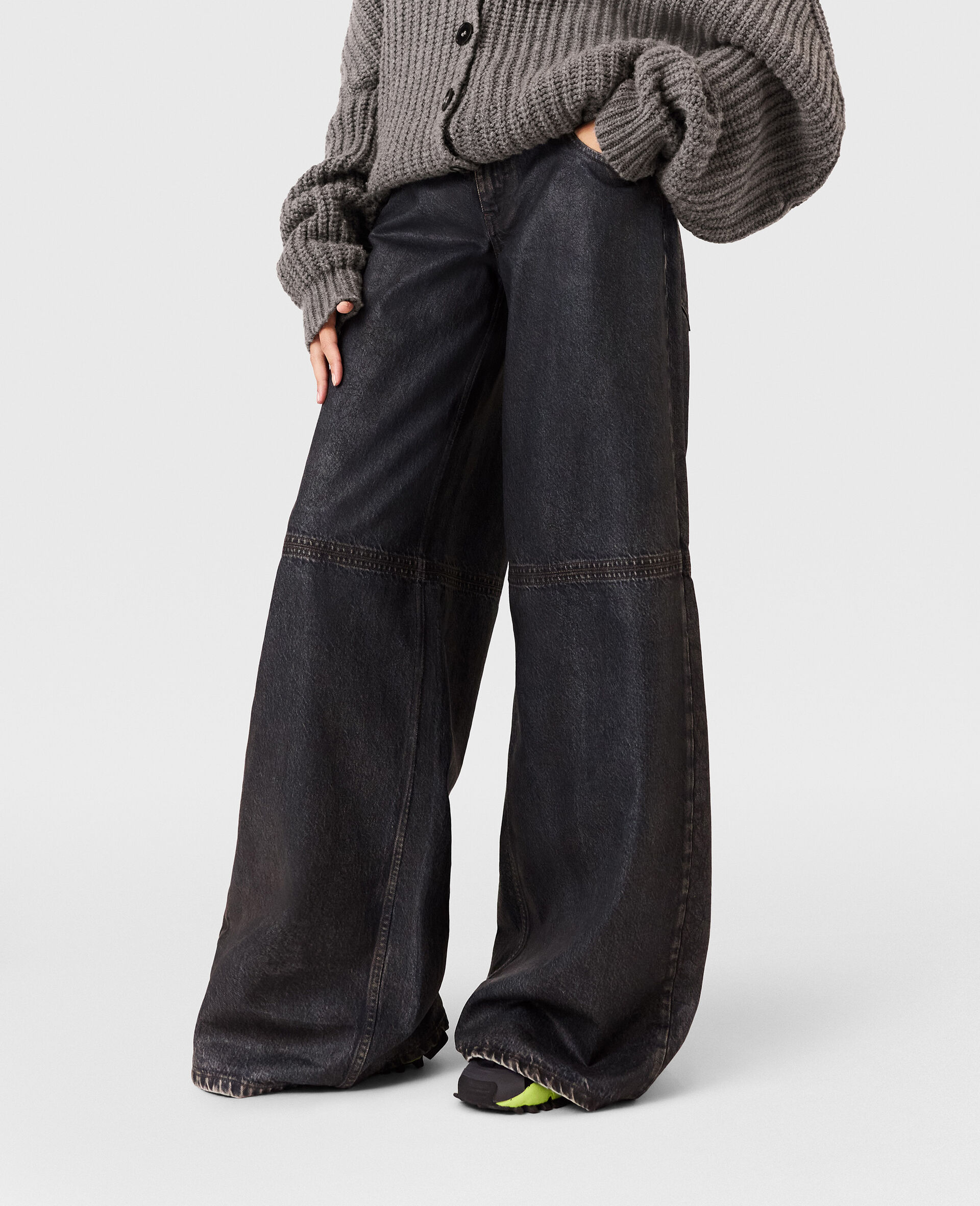 Waxed-Finish Straight-Leg Denim Jeans-Blue-large Waxed-Finish Straight-Leg Denim Jeans-Blue-large image number 4