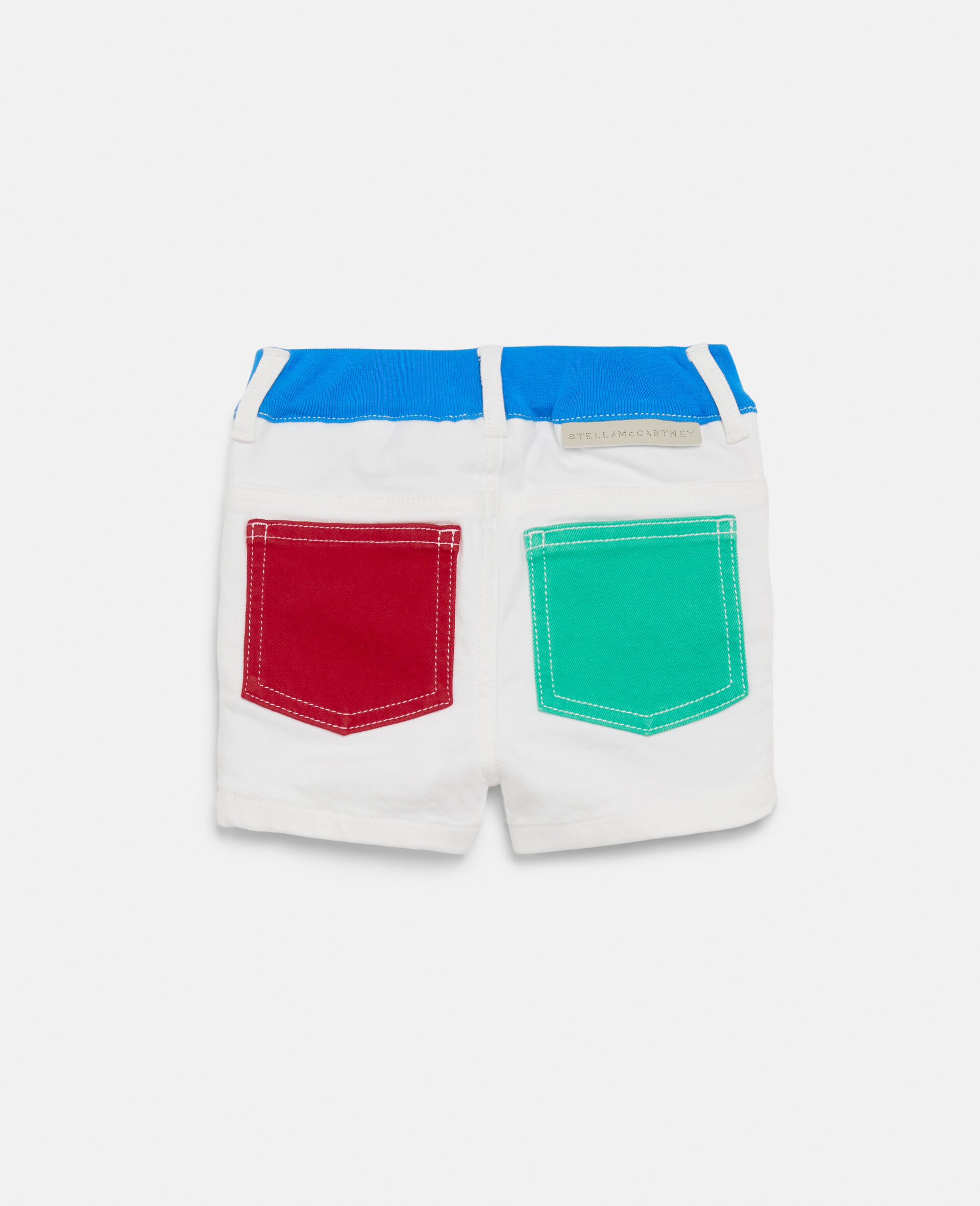 Color Block Denim Shorts-Multicoloured-large image number 2