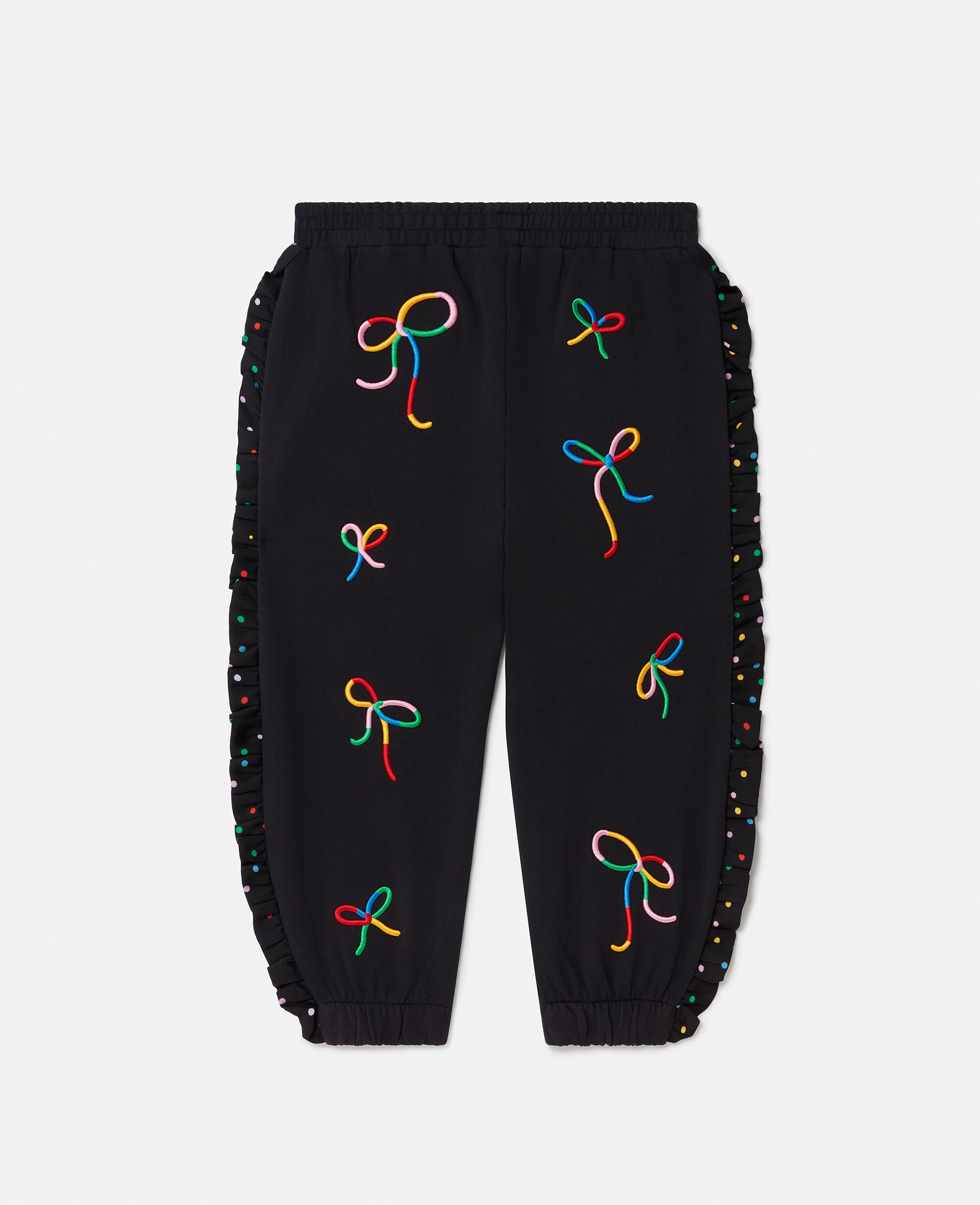 Women Multicolor Ribbon Print Frilled Joggers | Stella