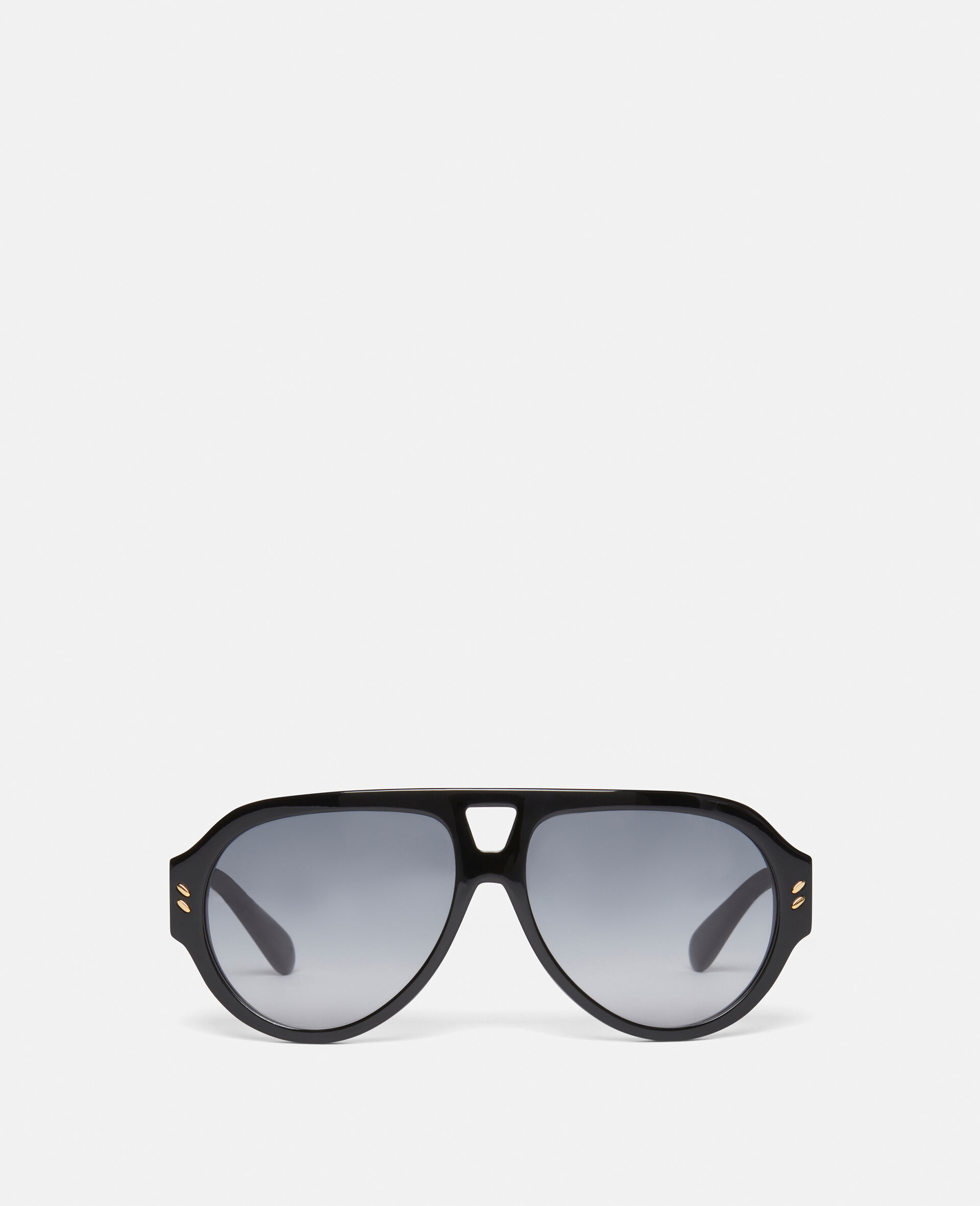 Dotted Logo Aviator Sunglasses-Black-large image number 0