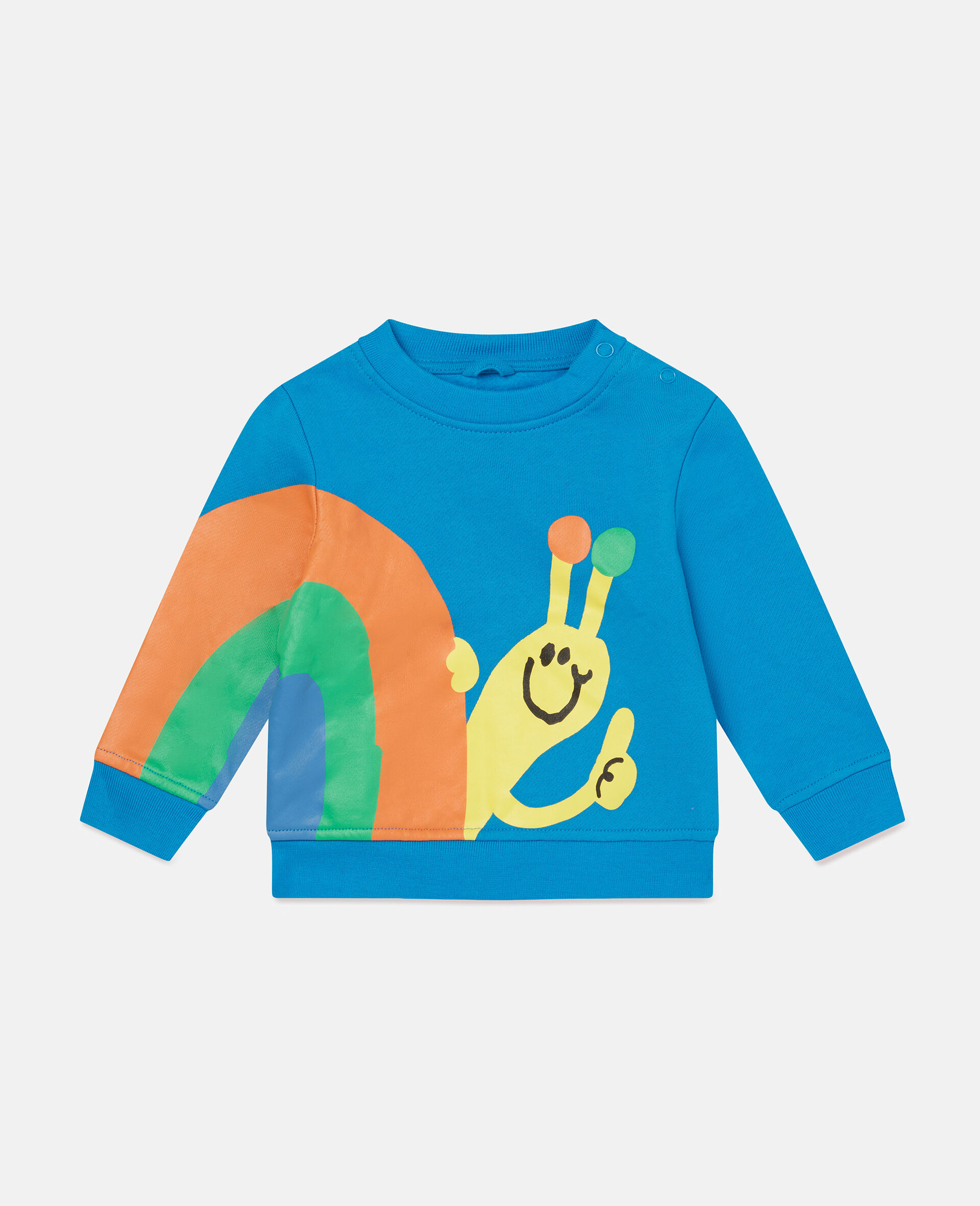 Fleece Snail Print Sweatshirt-Blue-large image number 0