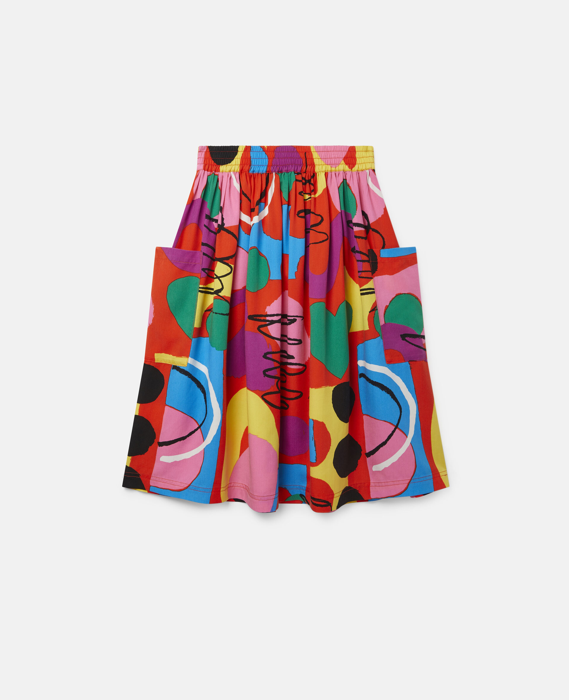 Painting Tencel Twill Skirt-Multicolour-large image number 3