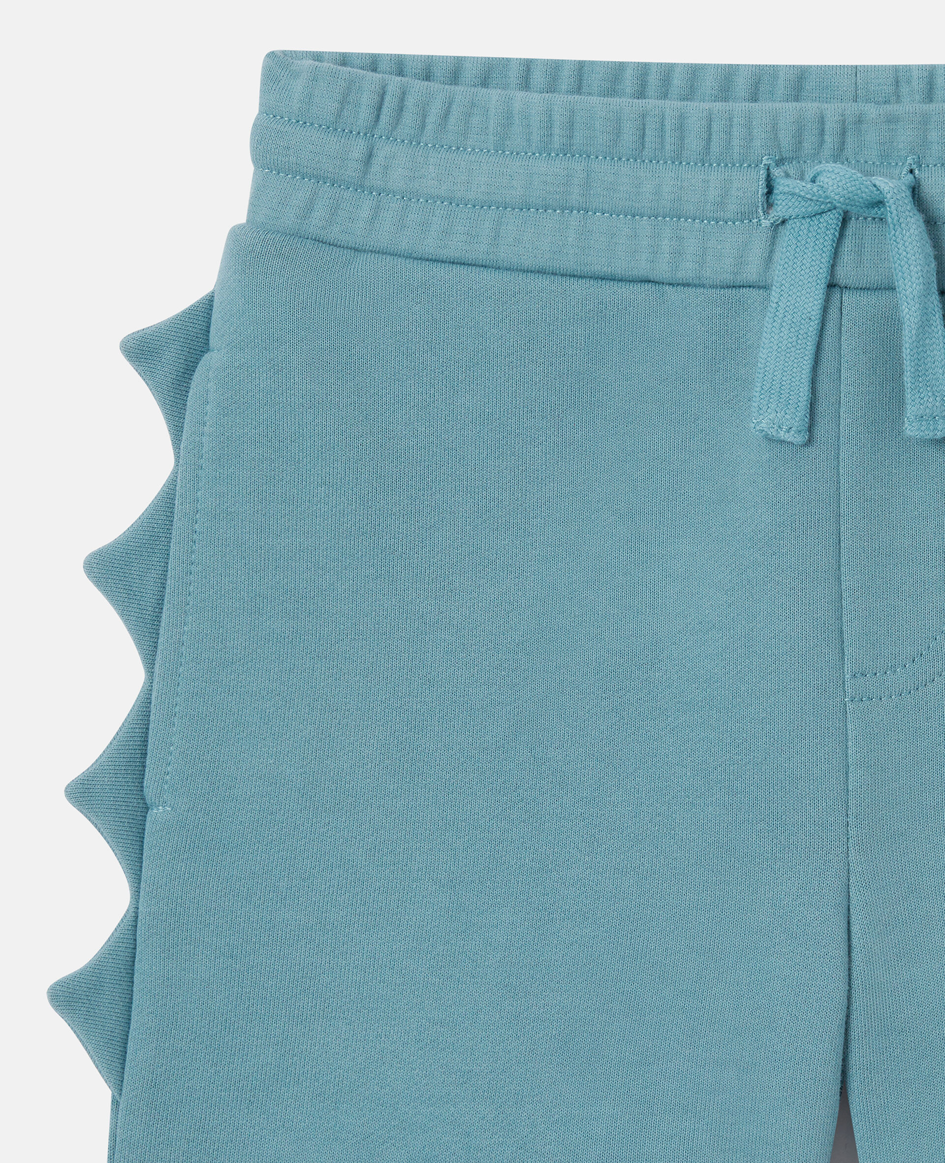 Scallop Trim Jersey Shorts-Blue-medium