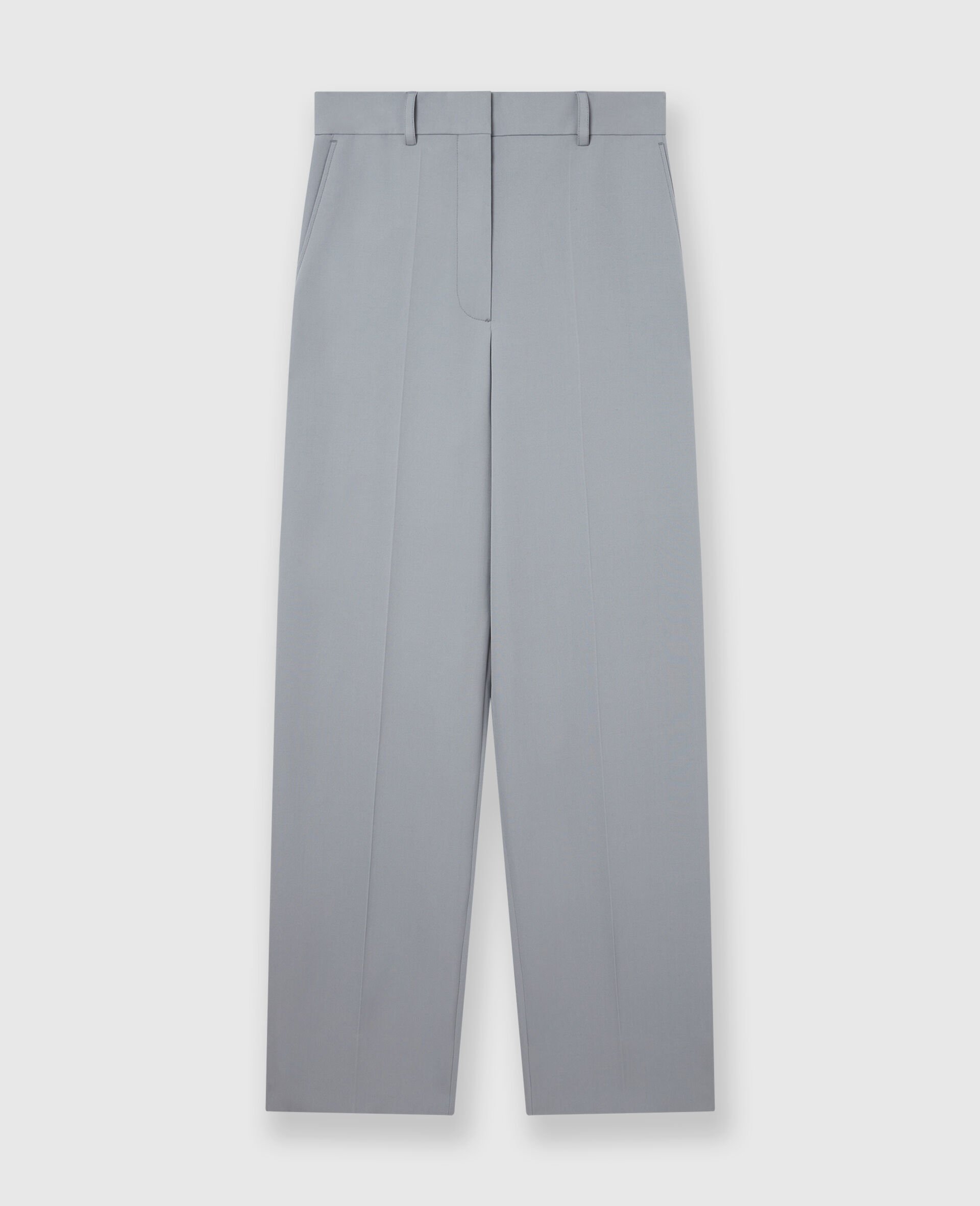 Low-Rise Straight-Leg Trousers-Grey-medium