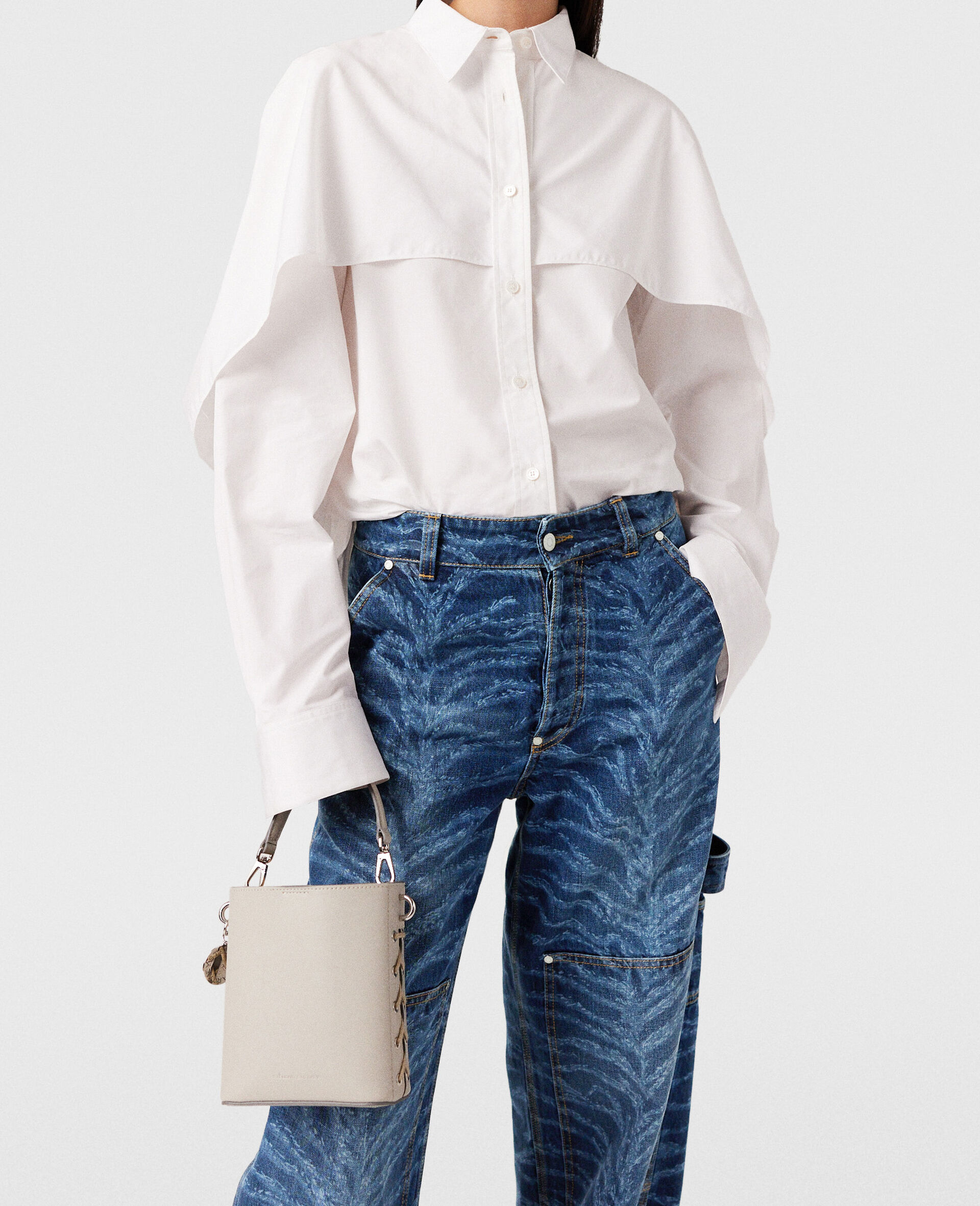 Cape Layer Long Sleeve Shirt-White-large image number 1