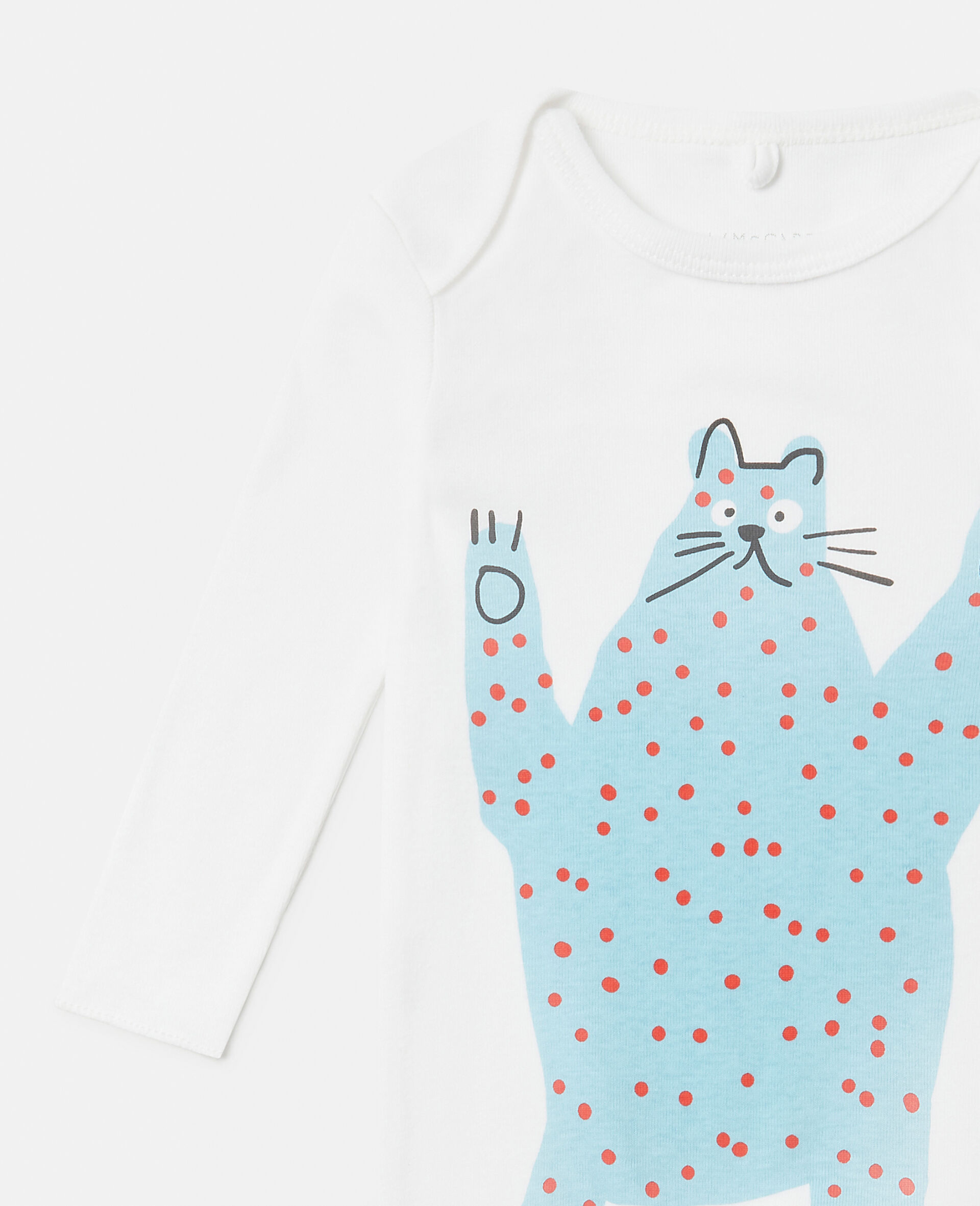 Animal Doodle Print Babygrow and Bib Set-White-large image number 2