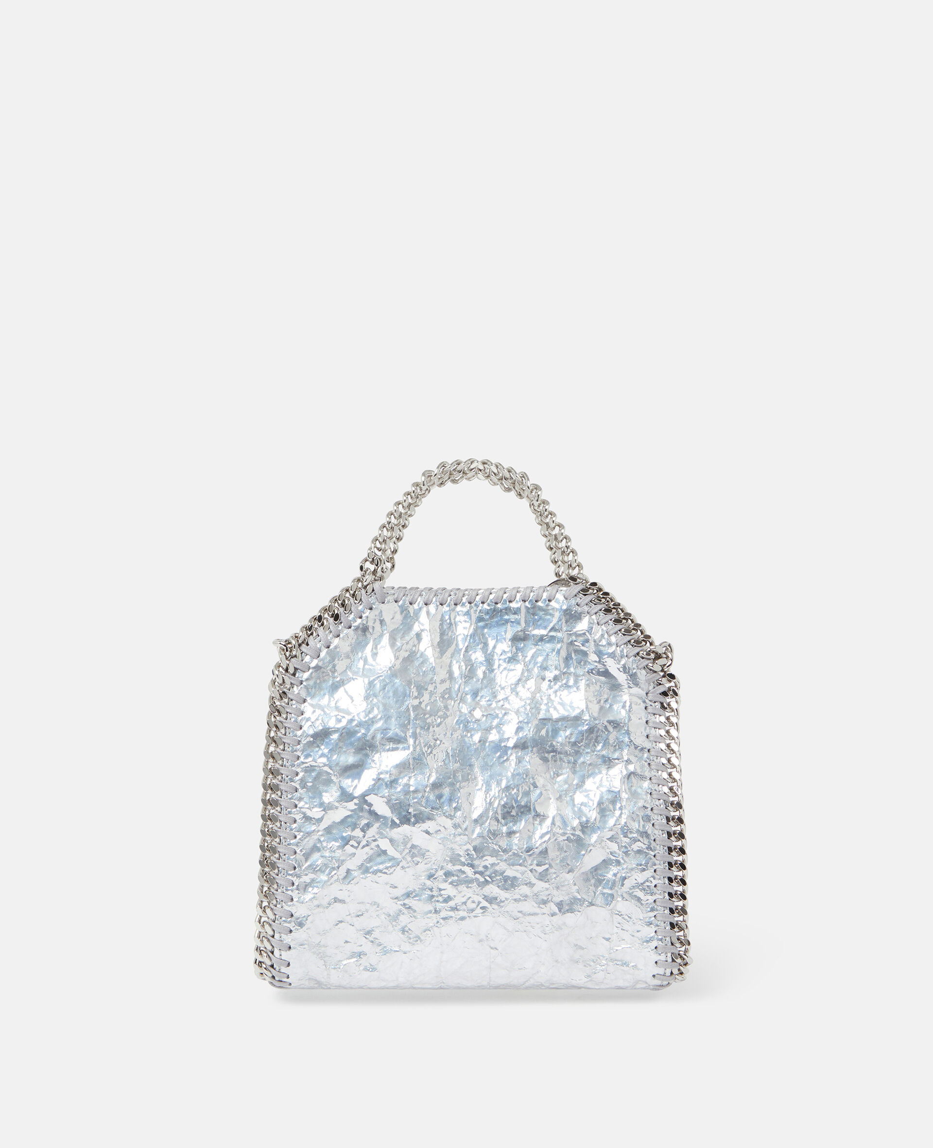 Limited Edition Cracked Metallic Falabella Tiny Tote Bag -Silver-large image number 5