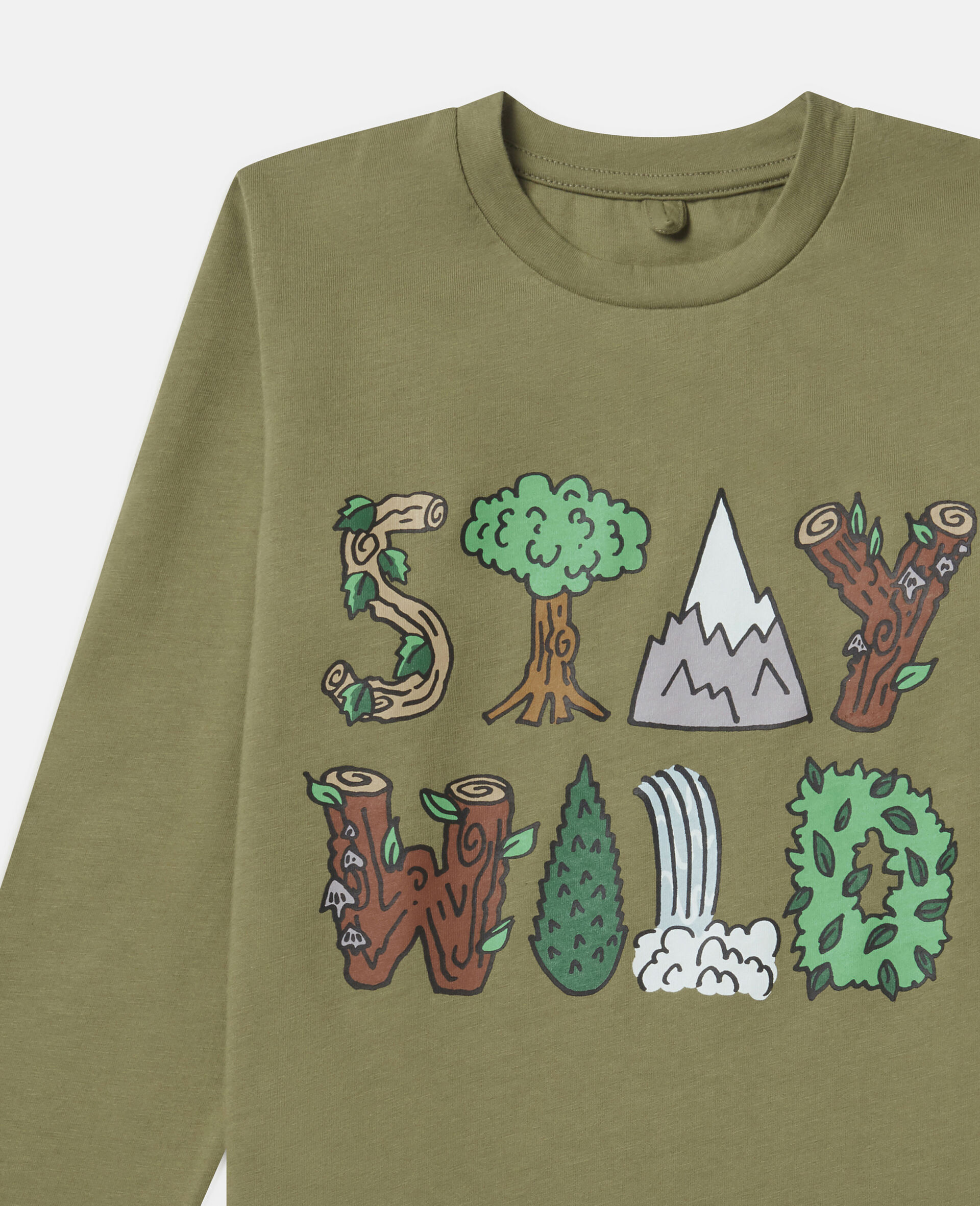 Oversized 'Stay Wild' Top-Green-large image number 1
