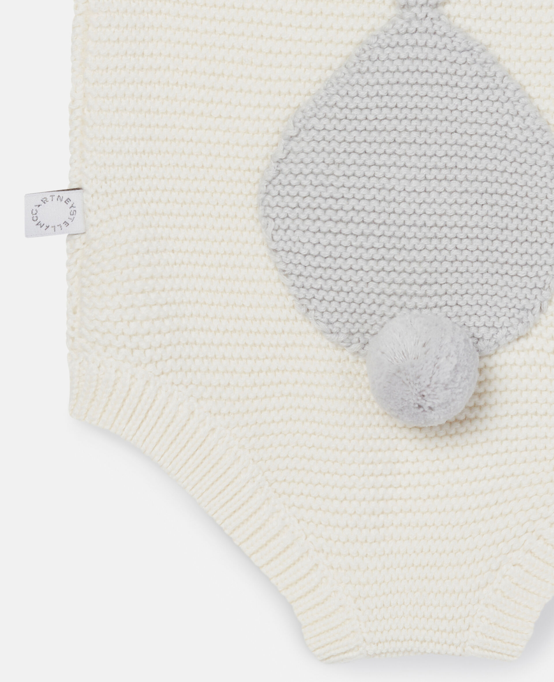 Knit Bunny Tail Bodysuit-White-large image number 2