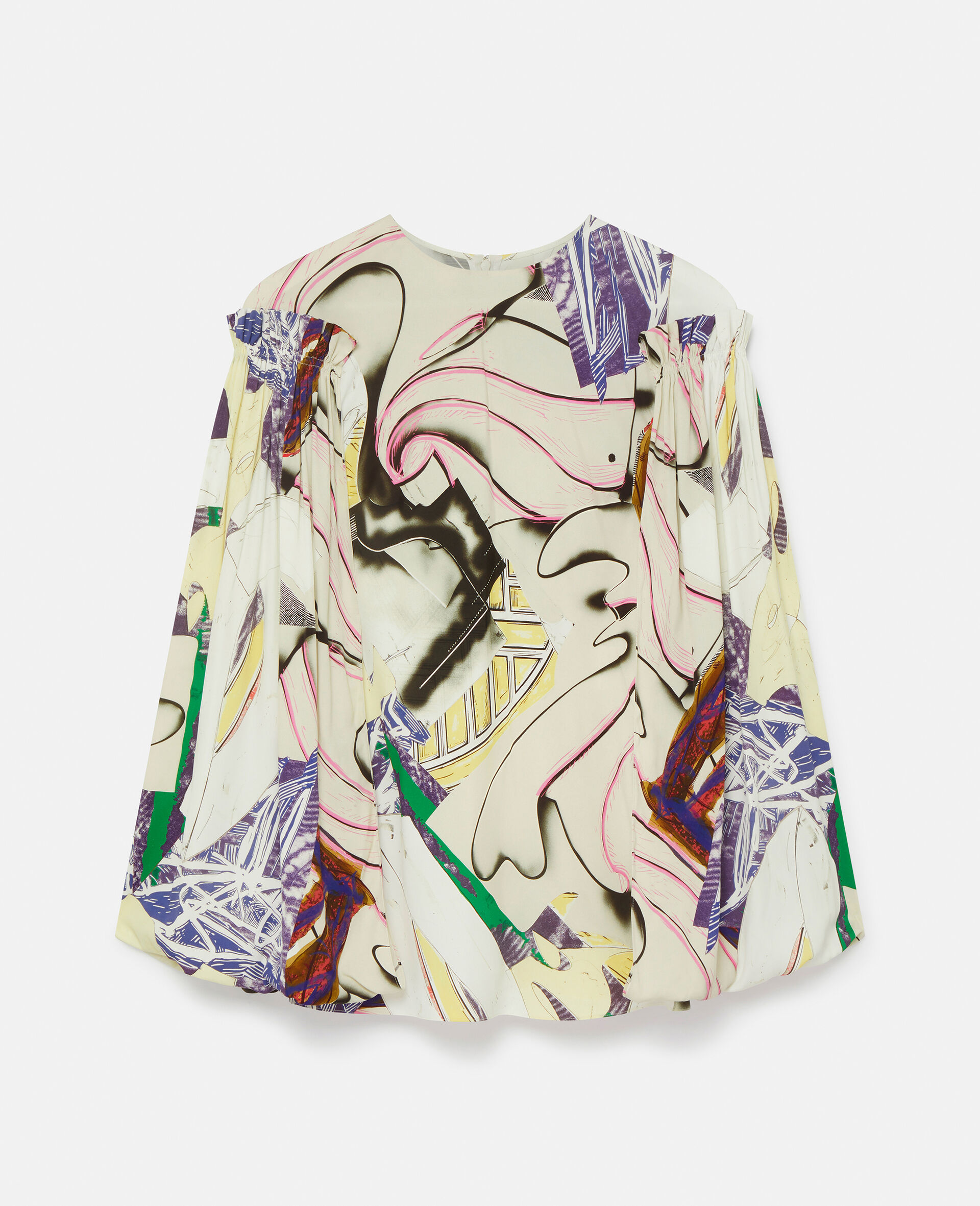 Frank Stella Ahab风格印花飘逸上衣-Multicolored-large image number 0
