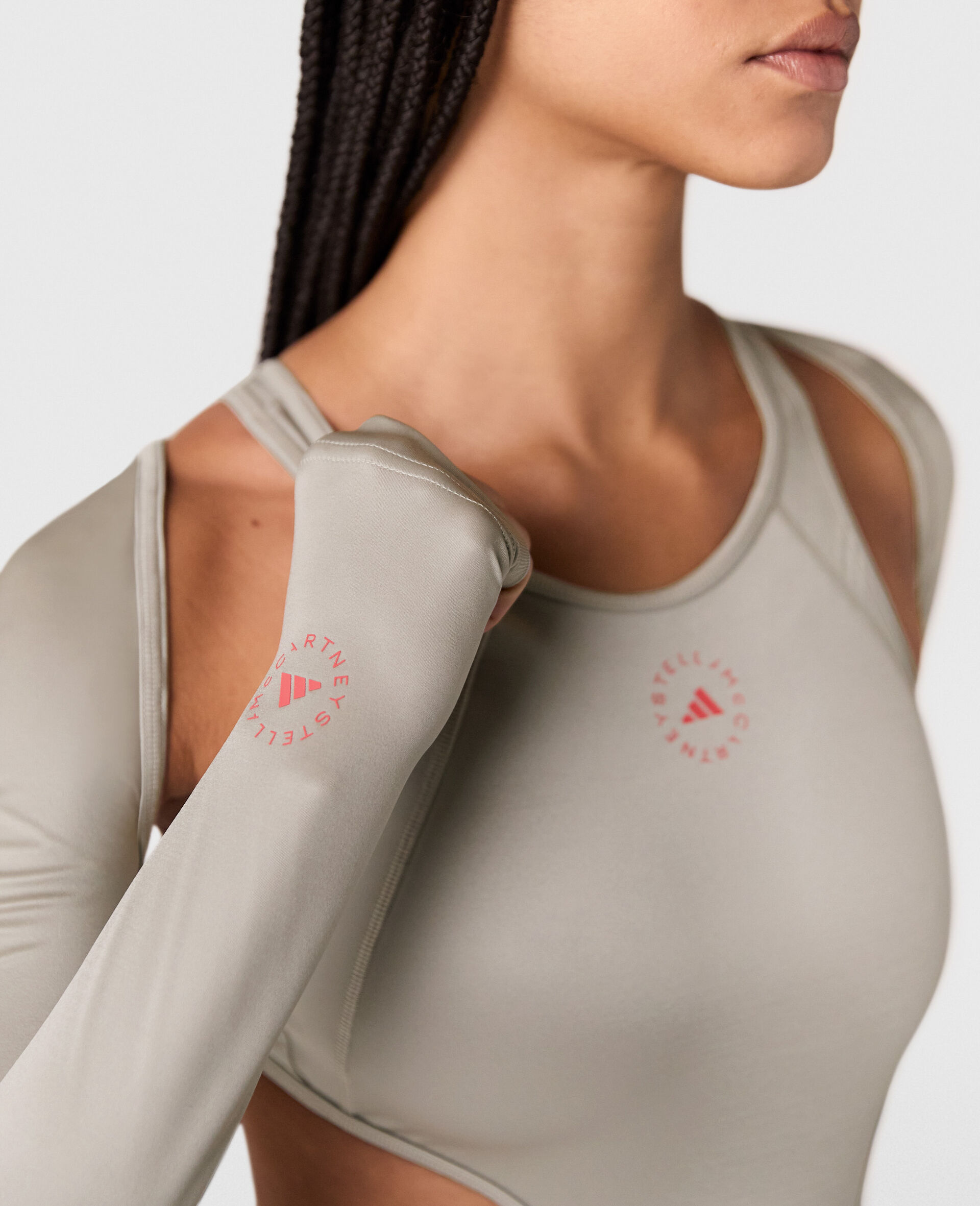 Shine Cut-Out Training Leotard-Grey-large image number 2