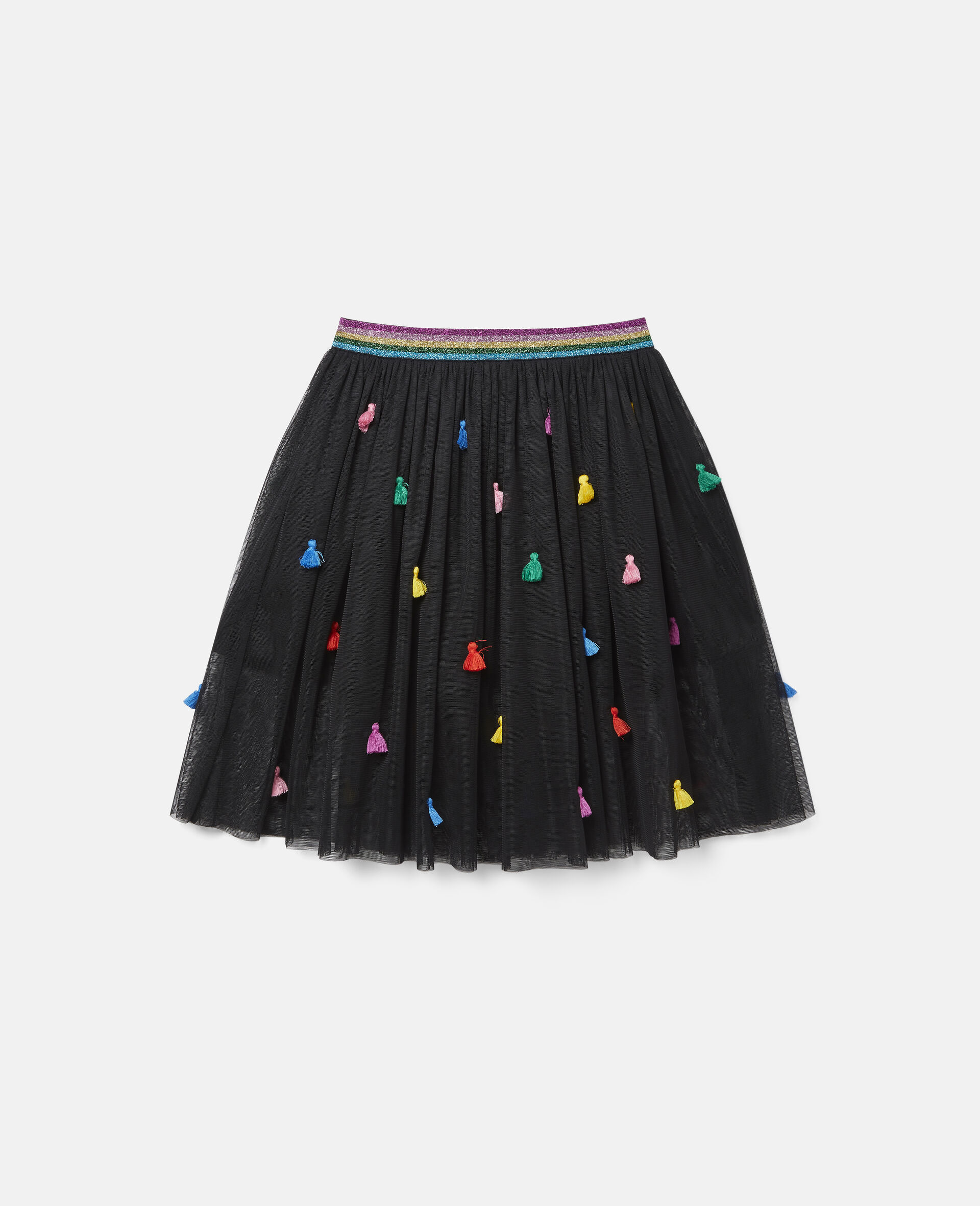 Tassels Tulle Skirt -Black-large image number 4