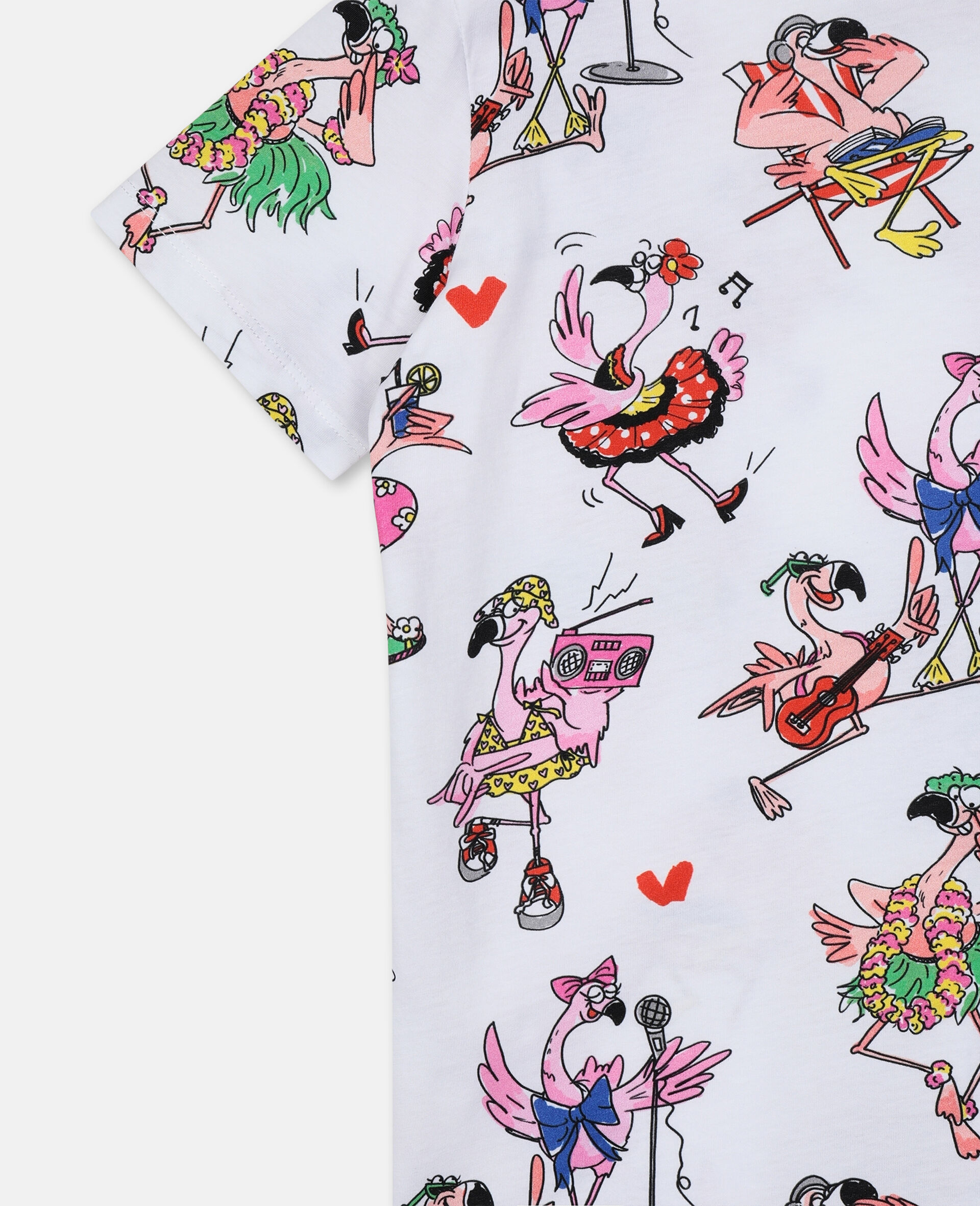 Flamingo Party Cotton T-shirt-Multicolour-large image number 1