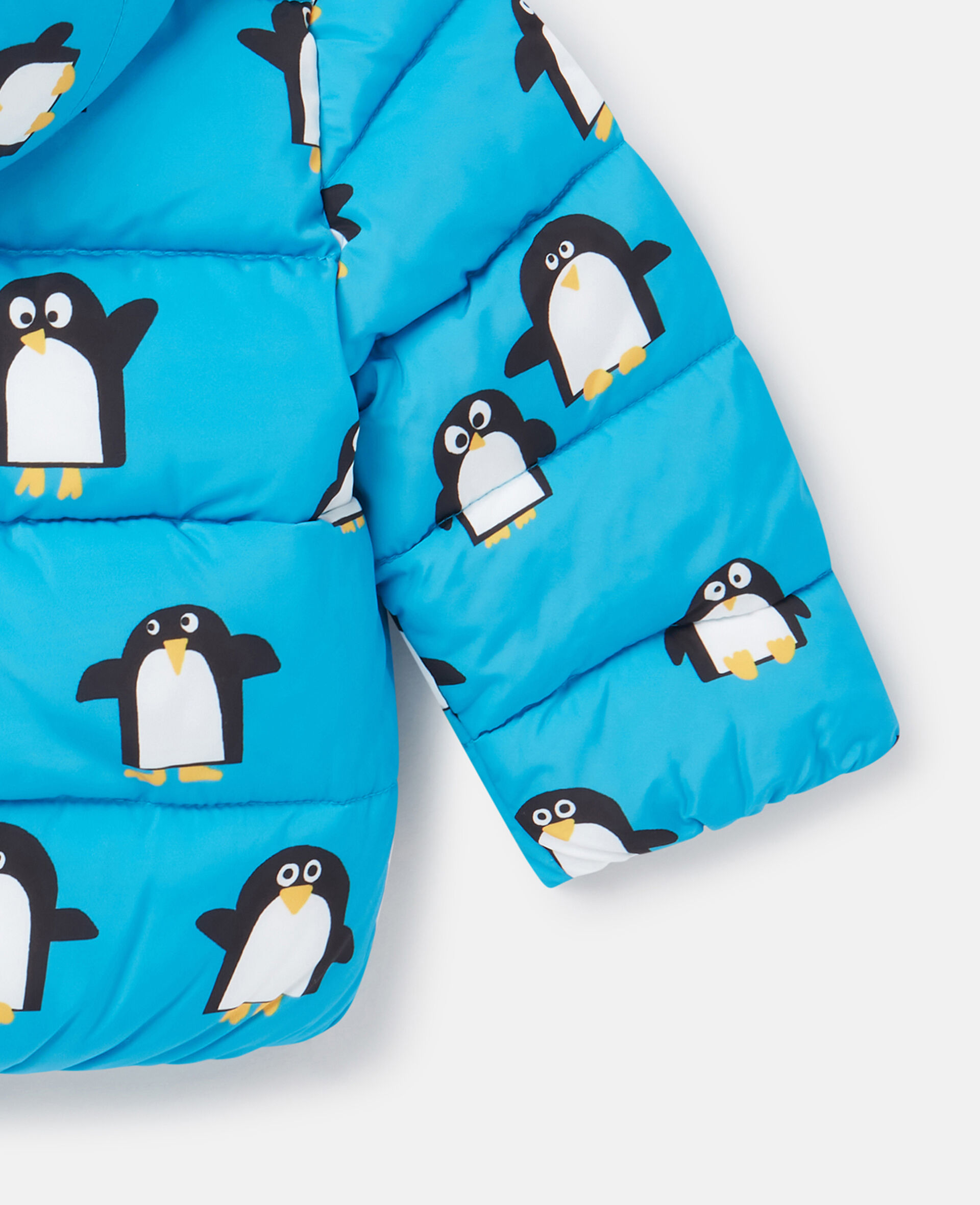 Penguin Print Puffer Coat-Blau-large image number 3