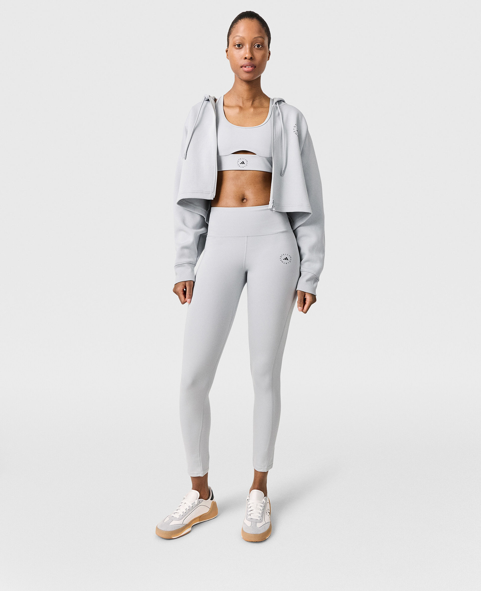 Logo Cropped Hoodie-Grey-large Logo Cropped Hoodie-Grey-large image number 5