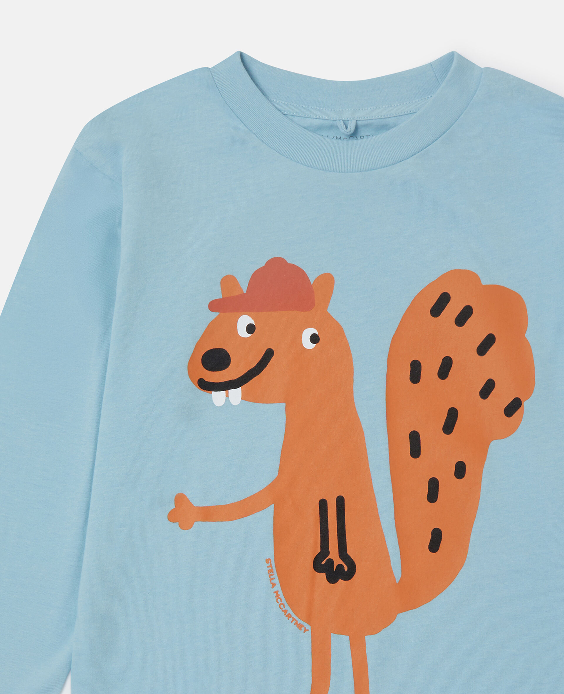 Squirrel Graphic Long-Sleeve Top-Blue-large image number 1