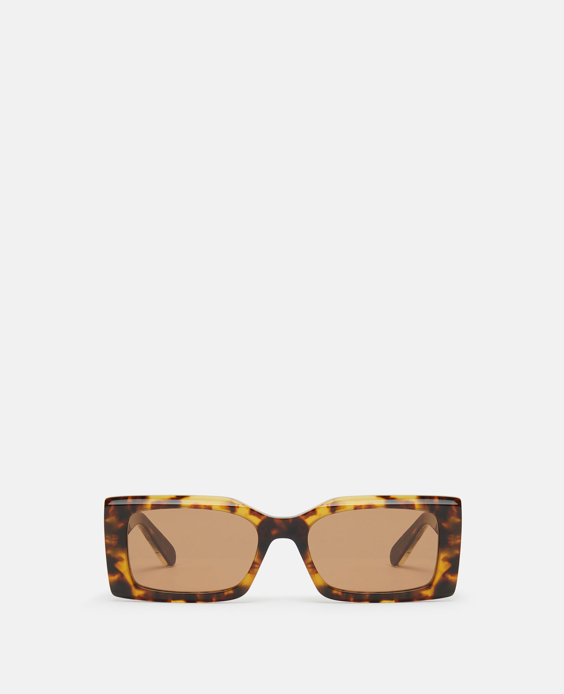 Logo-Engraved Rectangular Sunglasses-Brown-medium