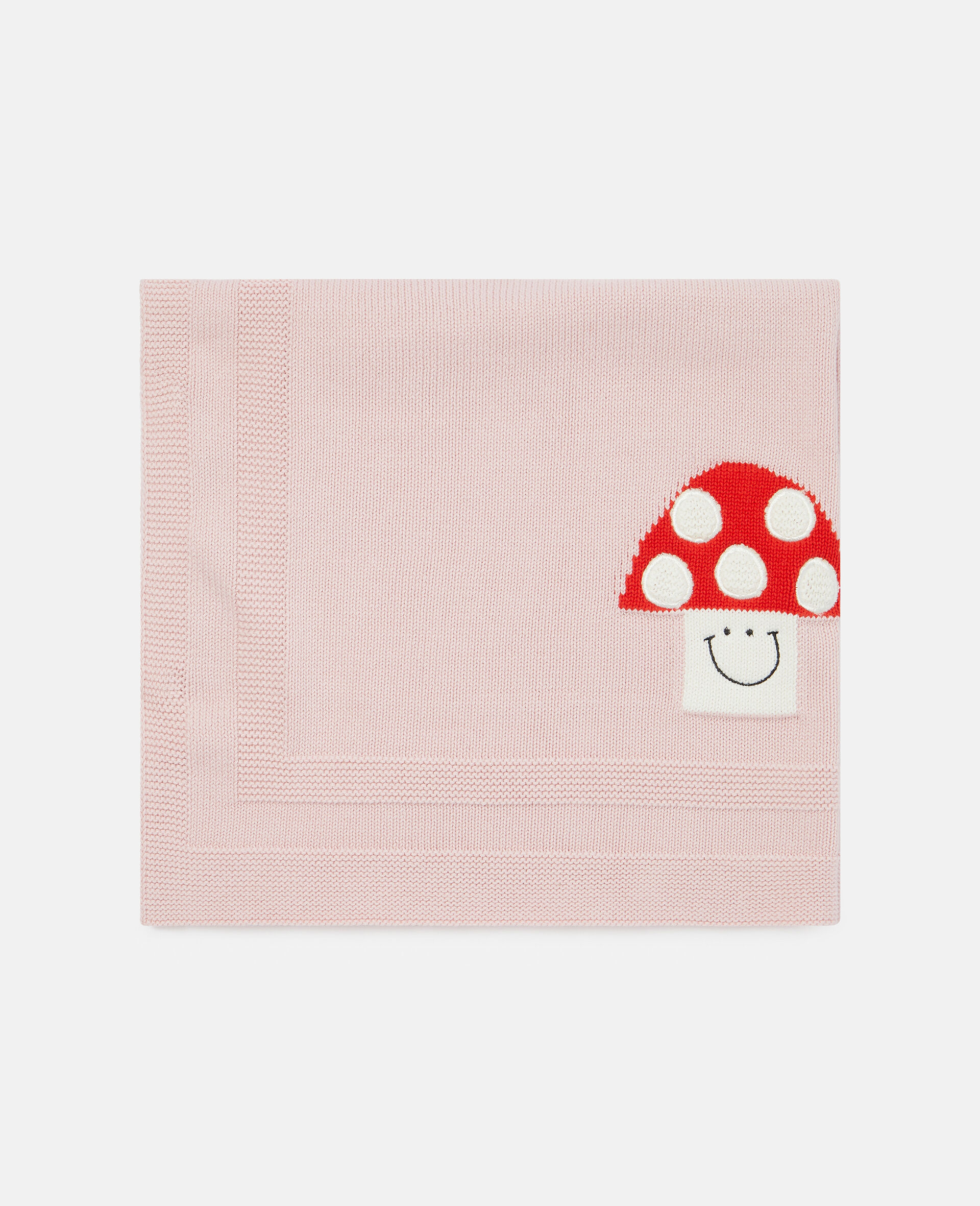 Knit Smiley Mushroom Blanket-Pink-large image number 0
