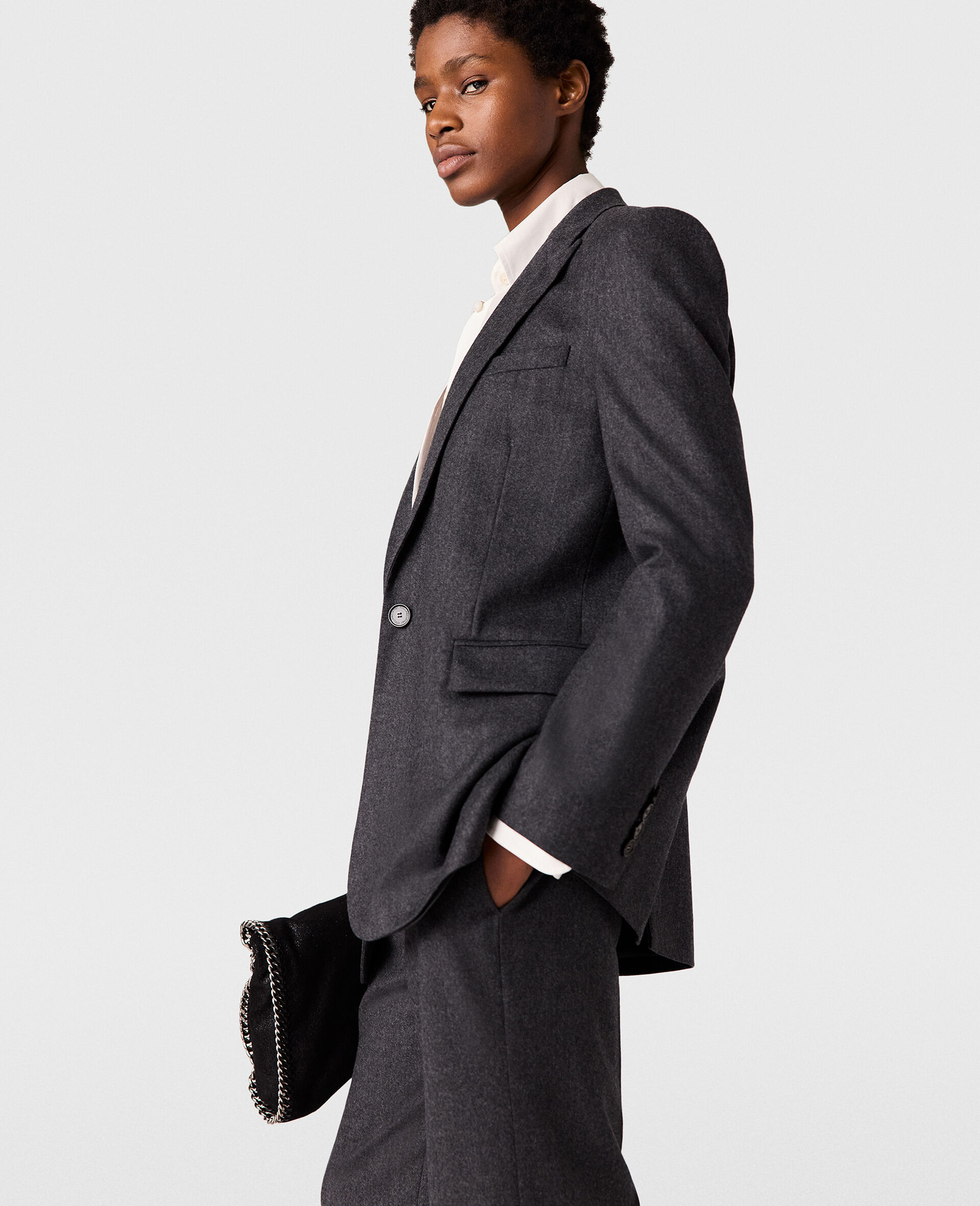 Single-Breasted  Blazer-Grey-large image number 2