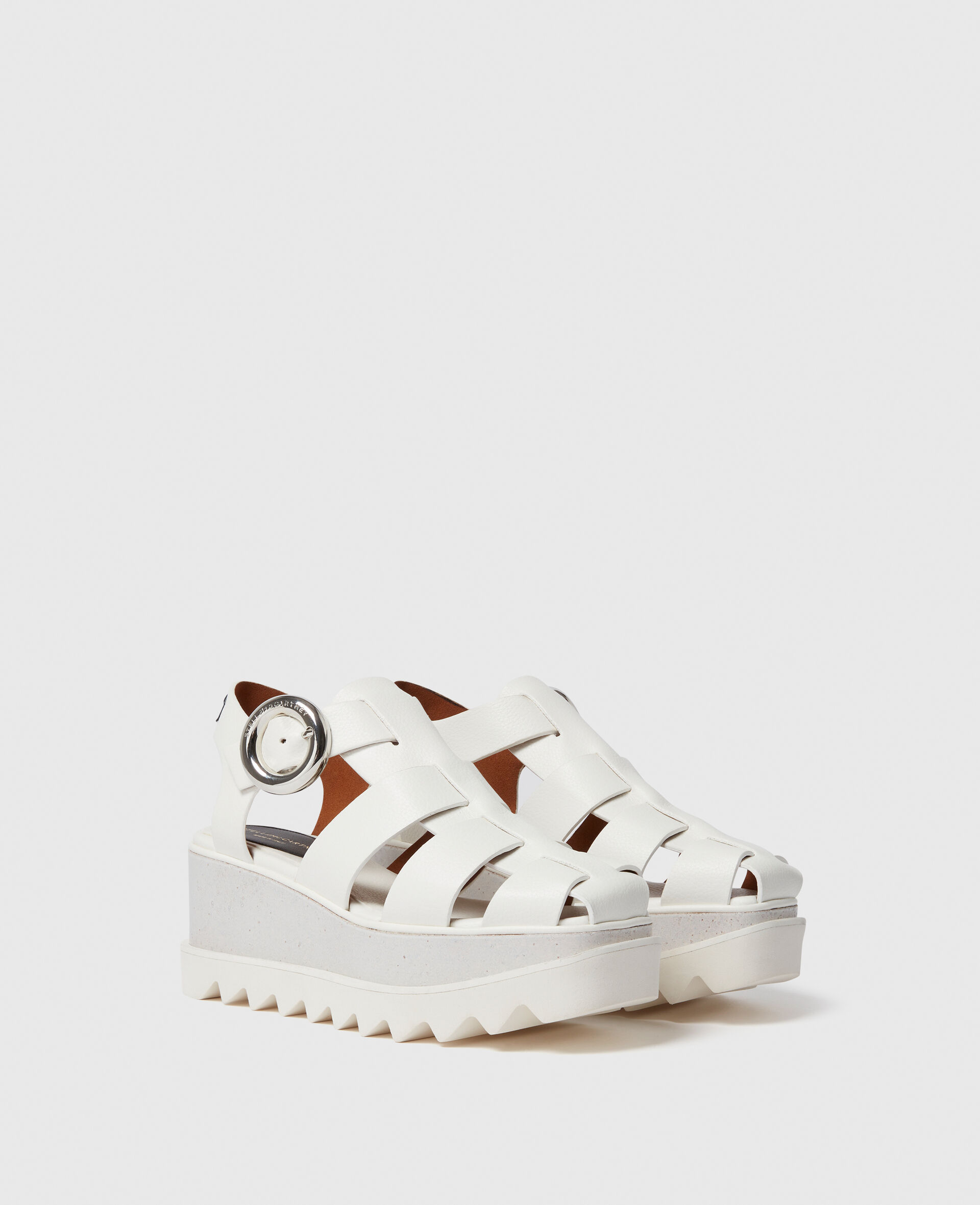 Elyse Platform Sandal-White-large image number 1