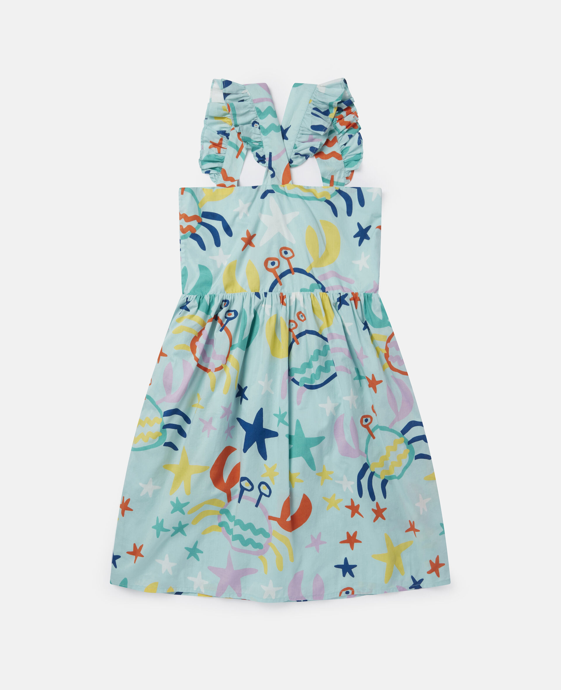 Crab Print Frilled Dress-Multicolour-large Crab Print Frilled Dress-Multicolour-large image number 2