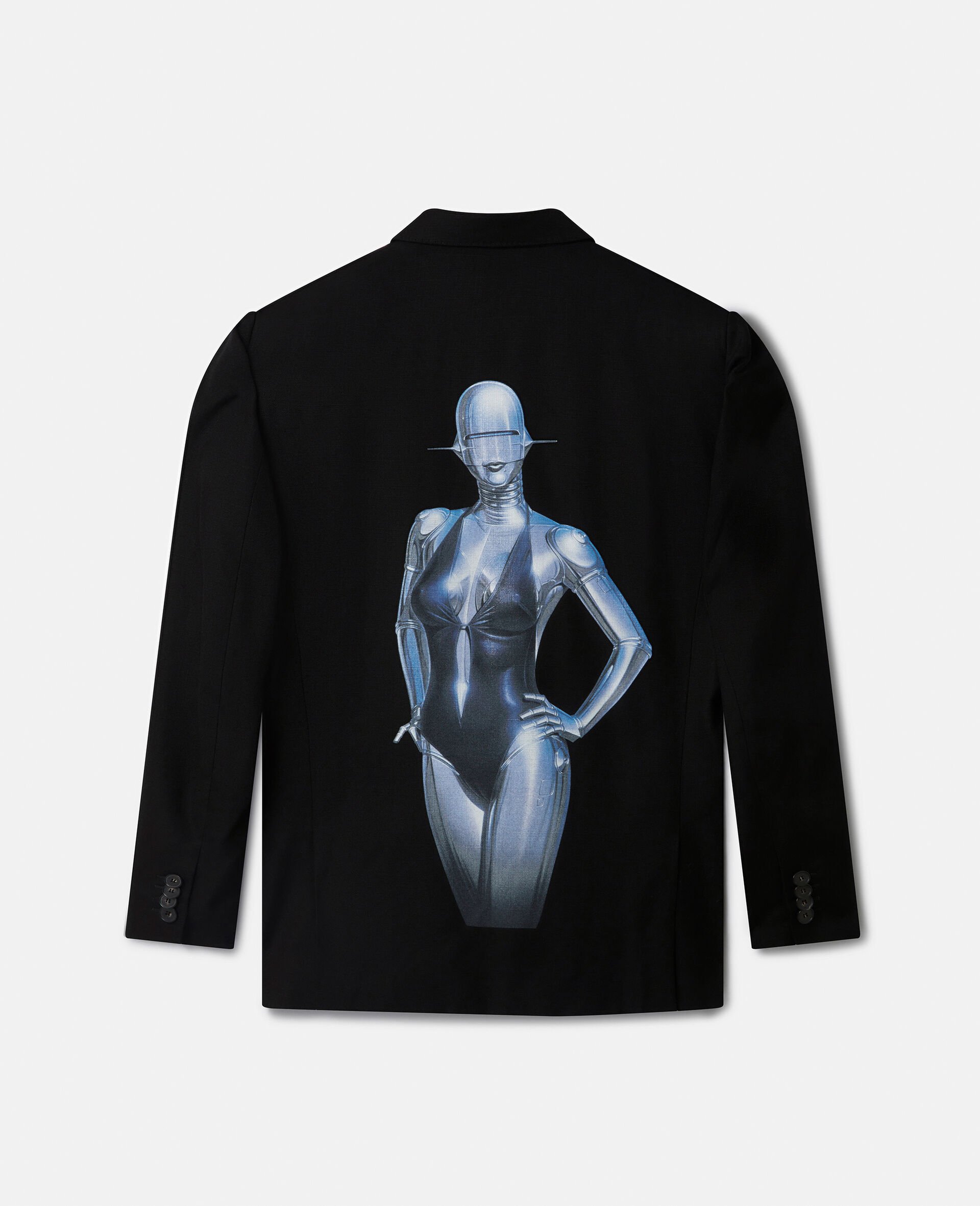 Sexy Robot Graphic Tuxedo-Lapel Blazer-Multicoloured-large Sexy Robot Graphic Tuxedo-Lapel Blazer-Multicoloured-large image number 1