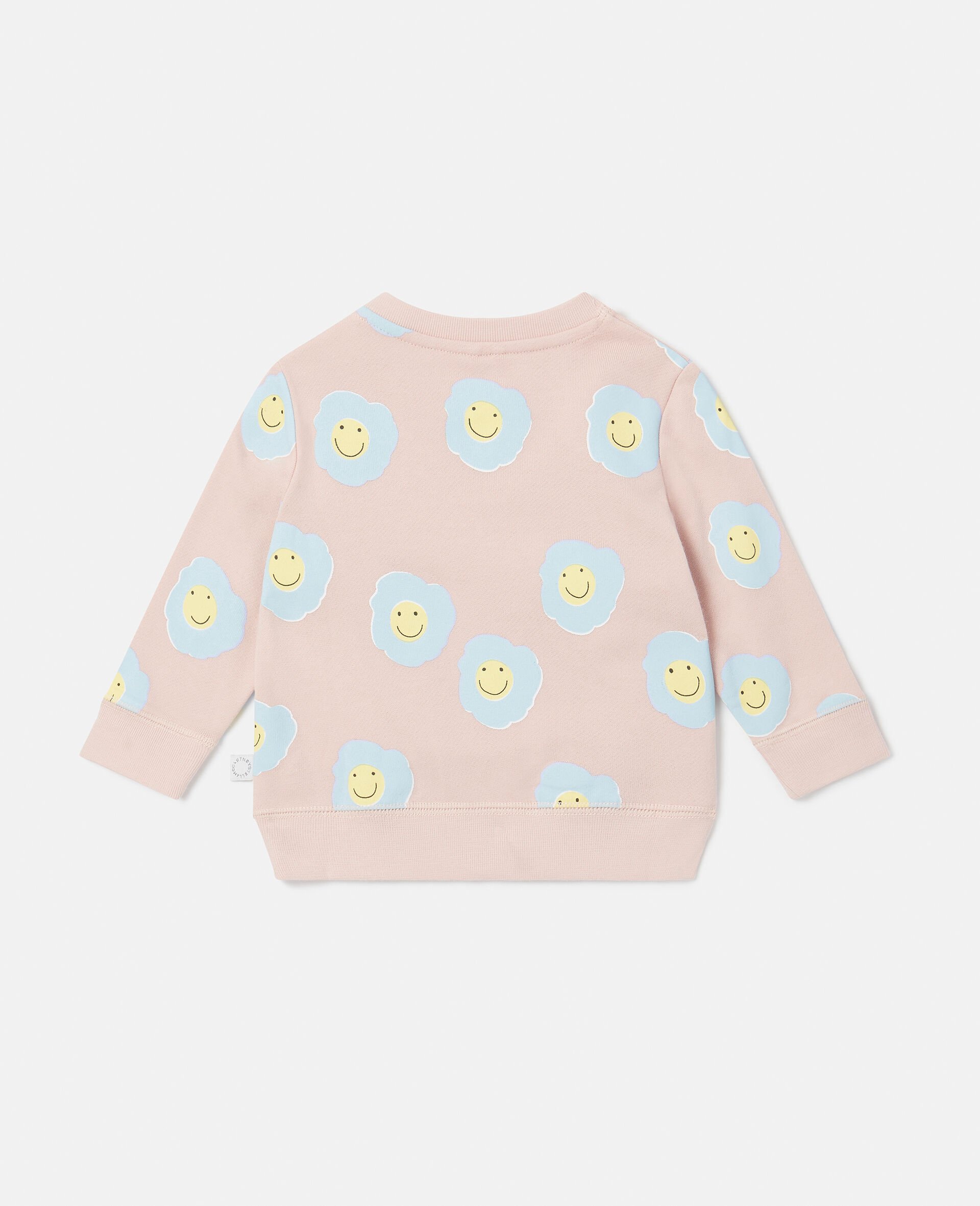 Smiley Flower Print Sweatshirt-Pink-large Smiley Flower Print Sweatshirt-Pink-large image number 2