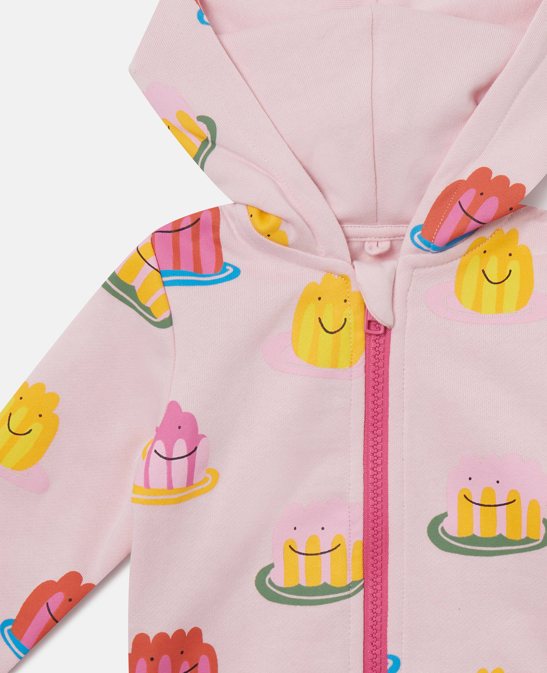 Jelly Print  Full-Zip Hoodie-Pink-medium