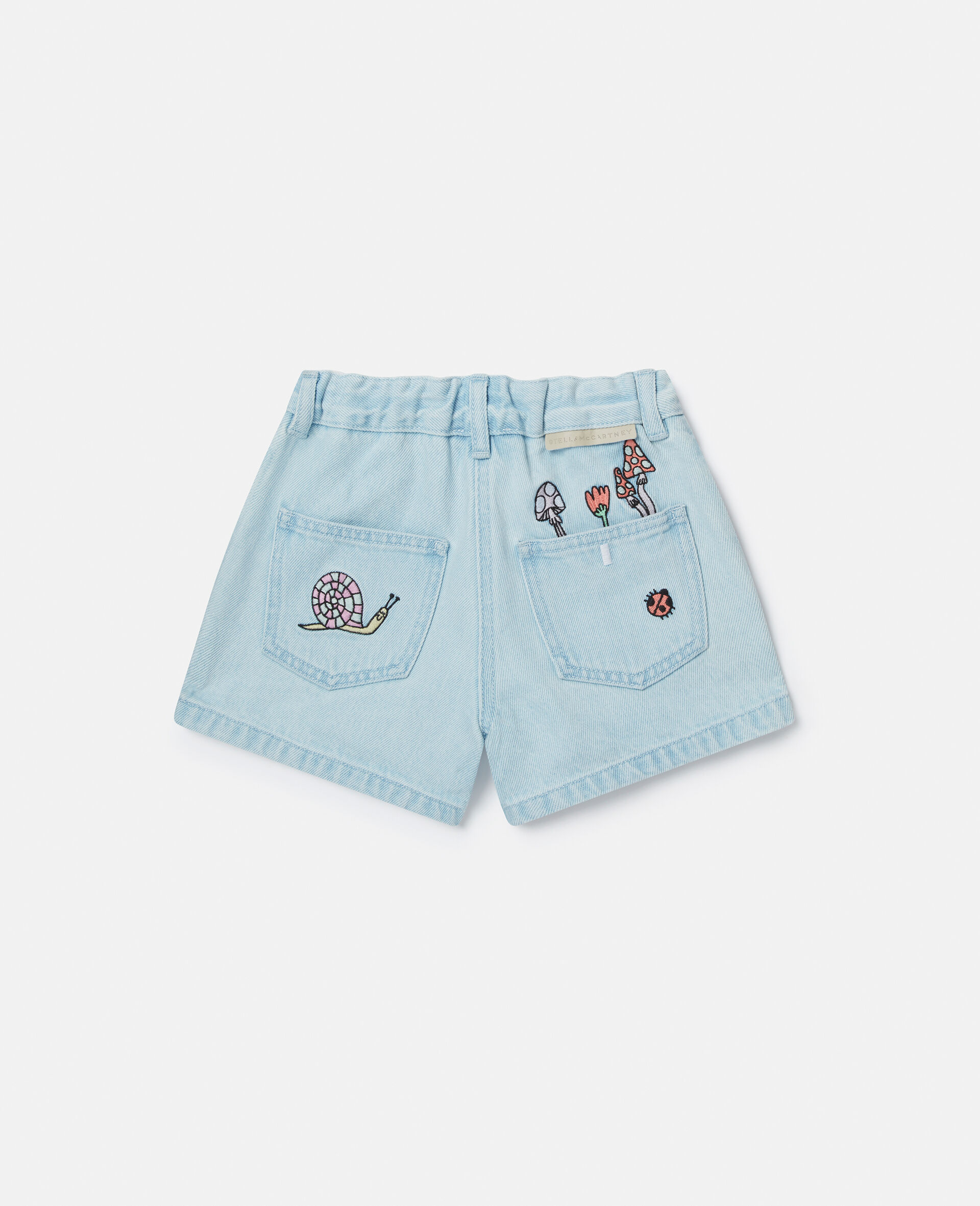 Woodland Friends Denim Shorts-Blue-large image number 2