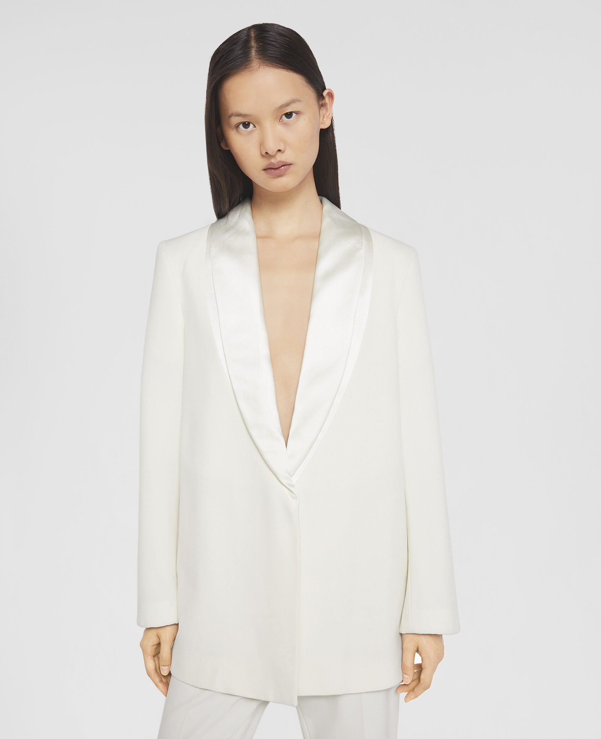 Twill Tailored Dinner Jacket-White-large image number 4