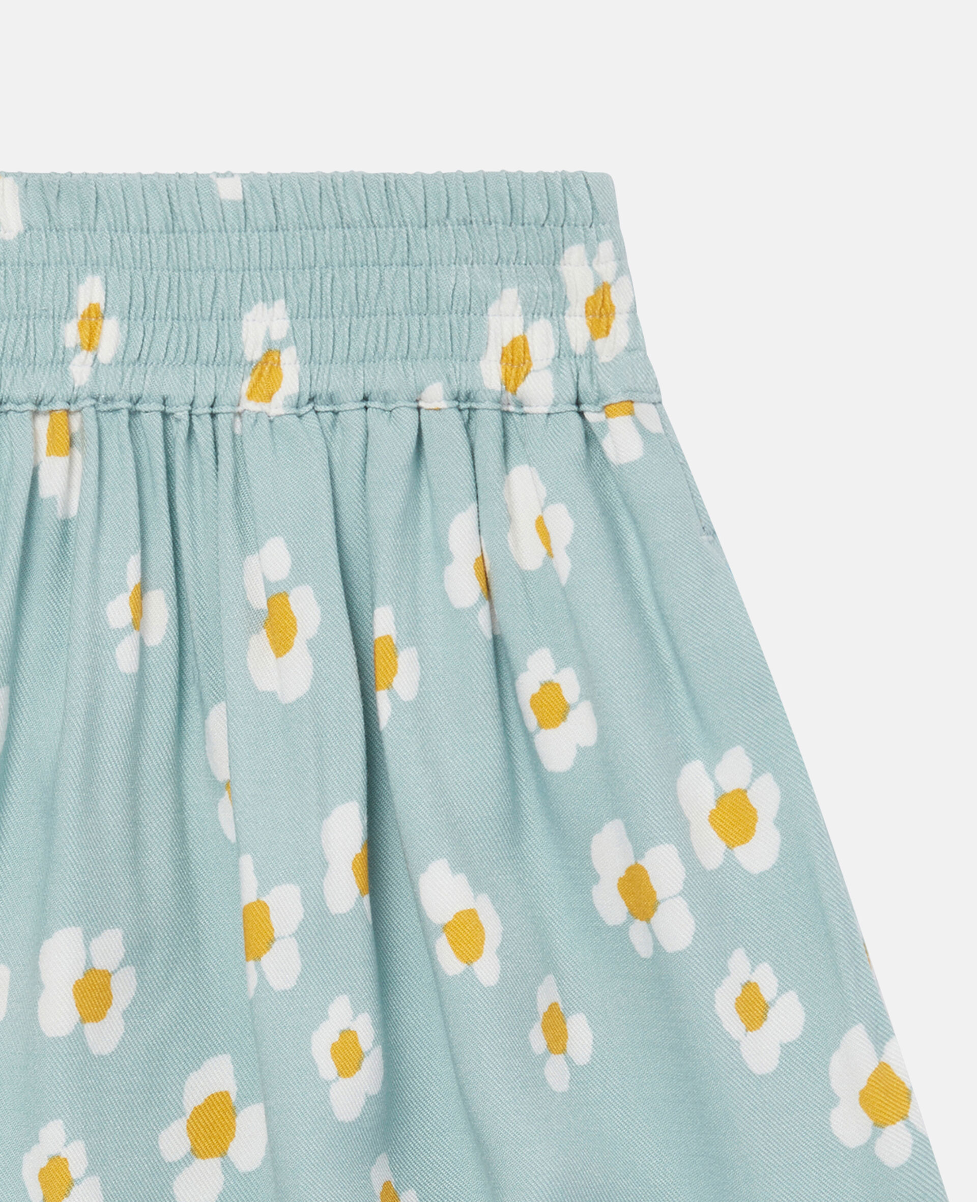 Daisy Print Twill Skirt-Blue-large image number 3
