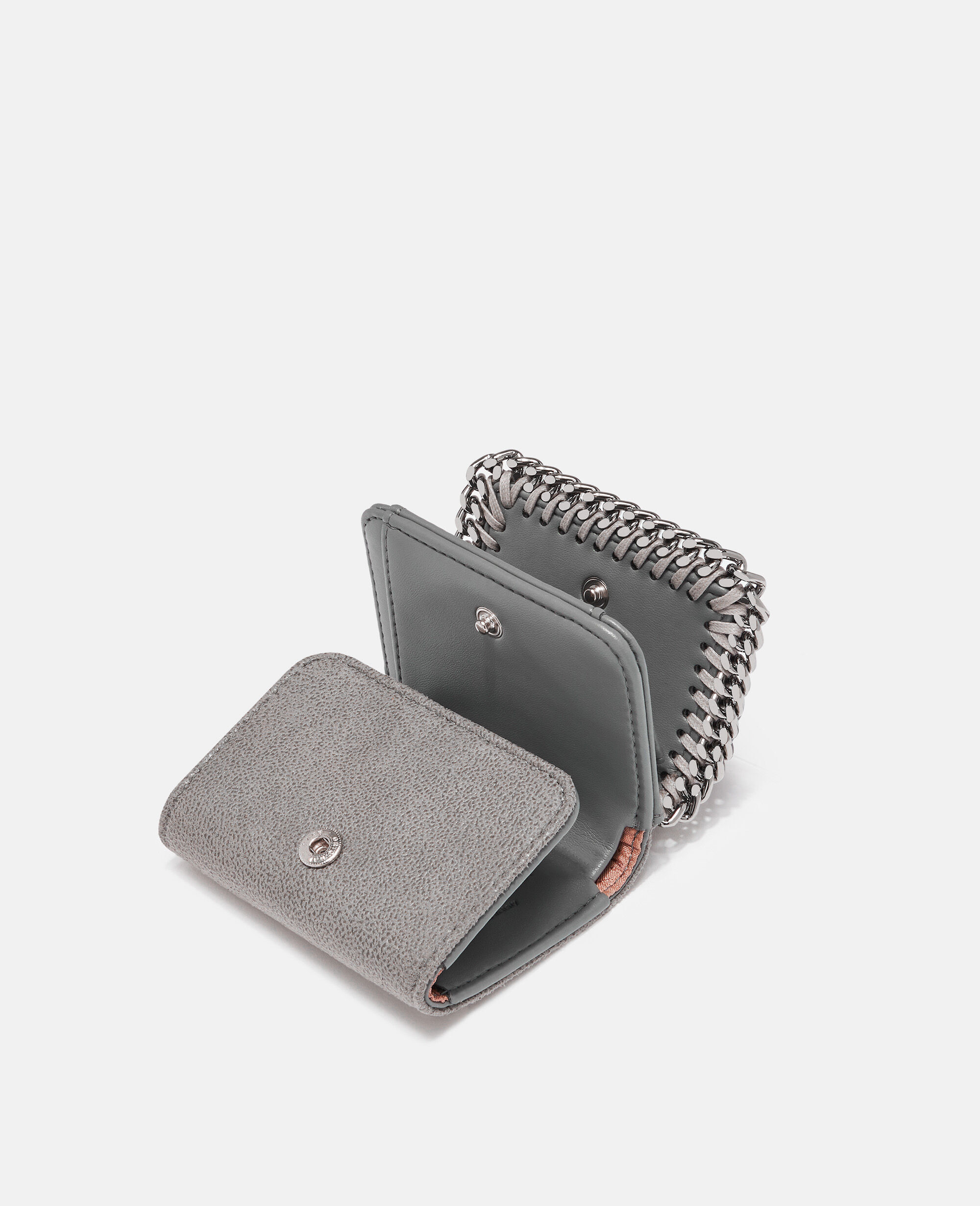 Women Grey Falabella Small Flap Wallet | Stella McCartney US