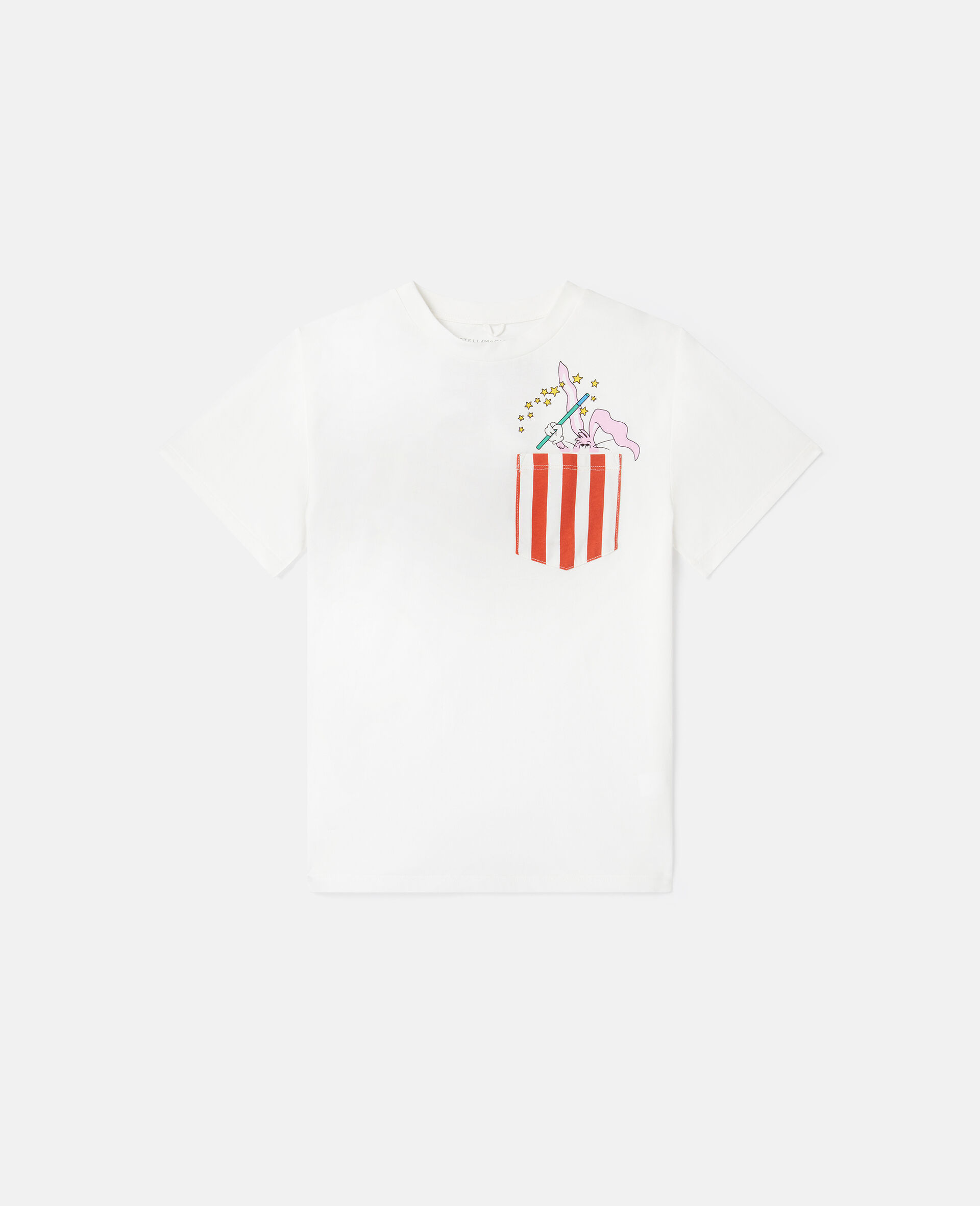 Magicians Bunny Graphic Crewneck T-Shirt-White-large image number 0