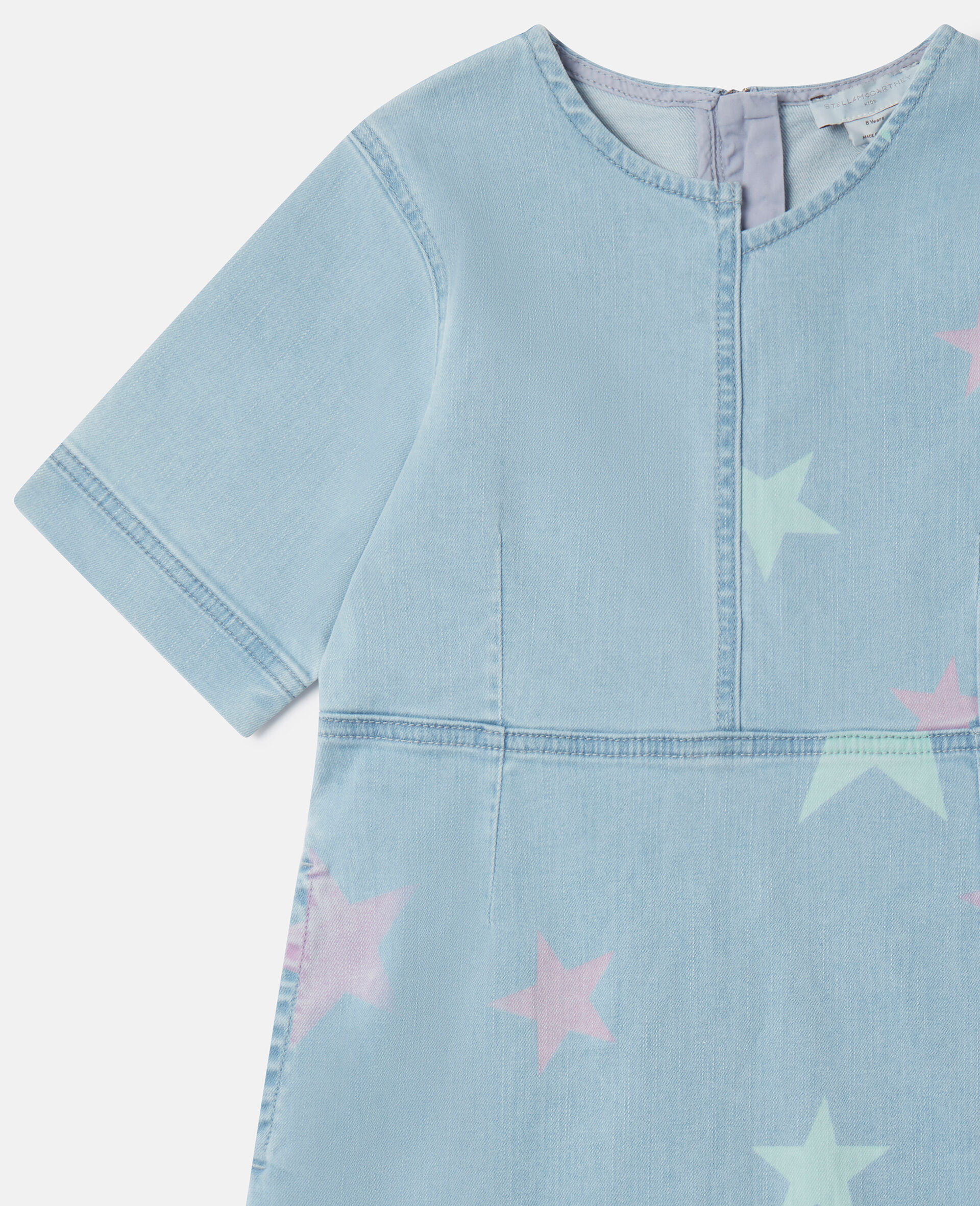 Robe t-shirt en jean à imprimé Stella Star-Bleu-large image number 3