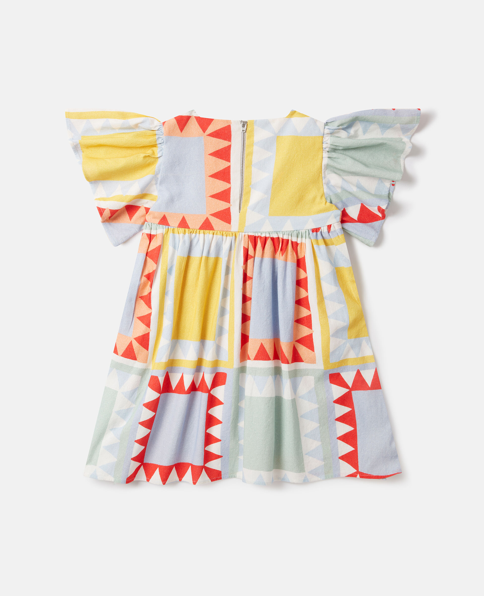 拼布印花短袖连衣裙-Multicolored-large image number 3