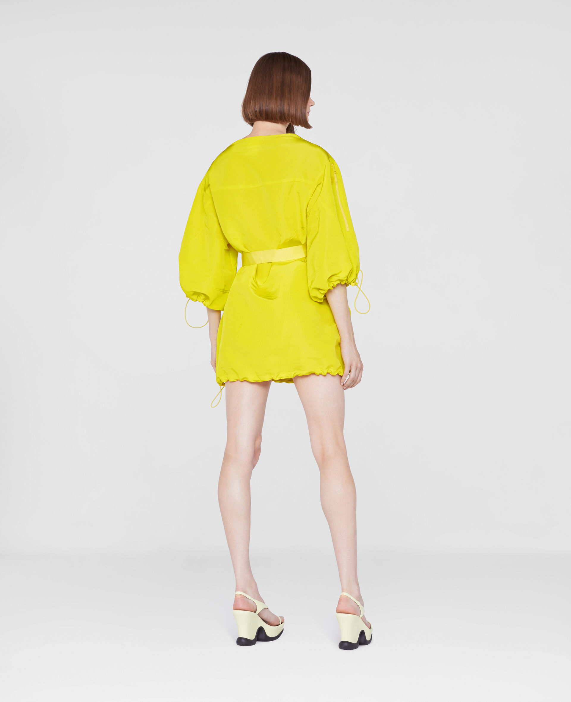 Belted Mini Dress-Yellow-large image number 2