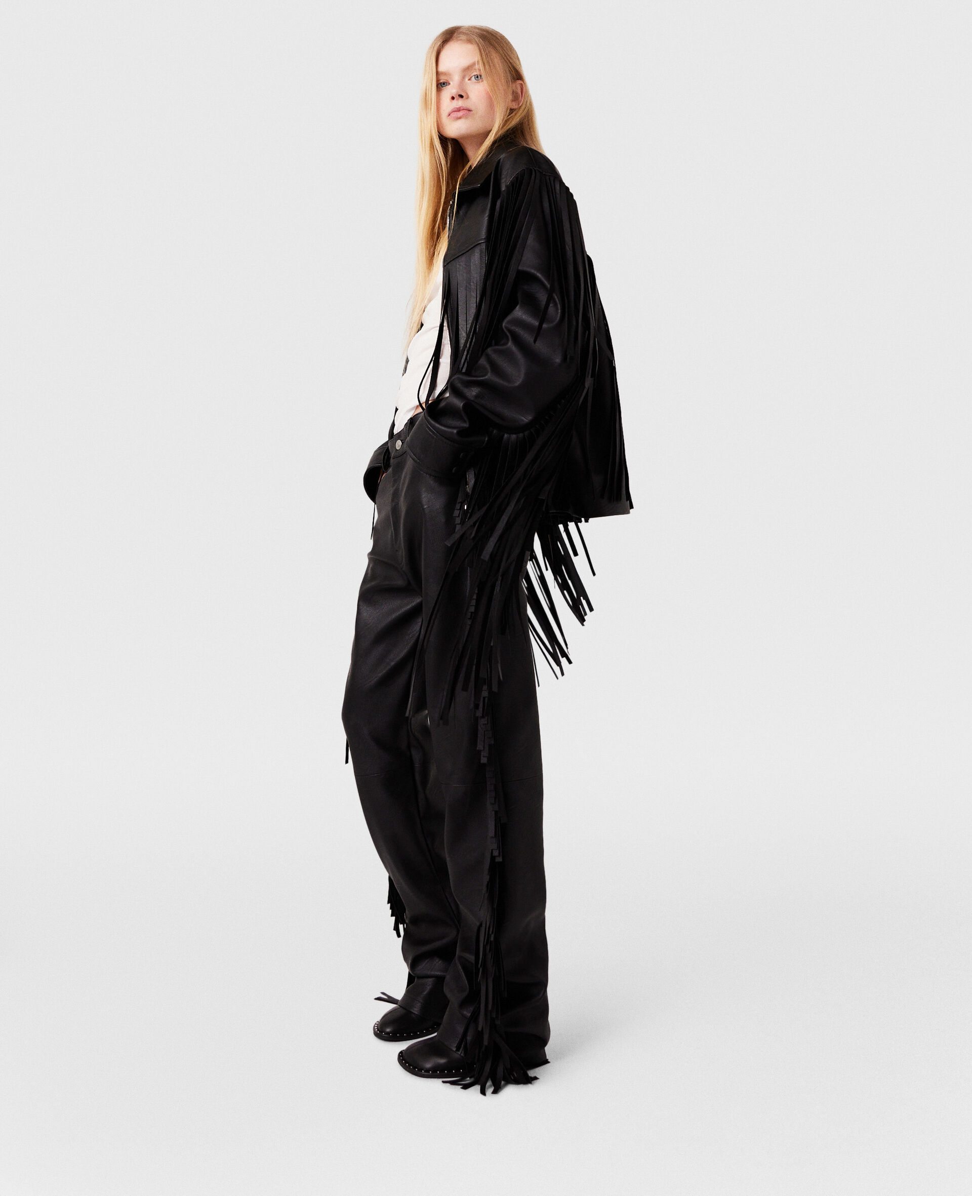 Fringe Alter Mat Jacket-Black-large image number 2