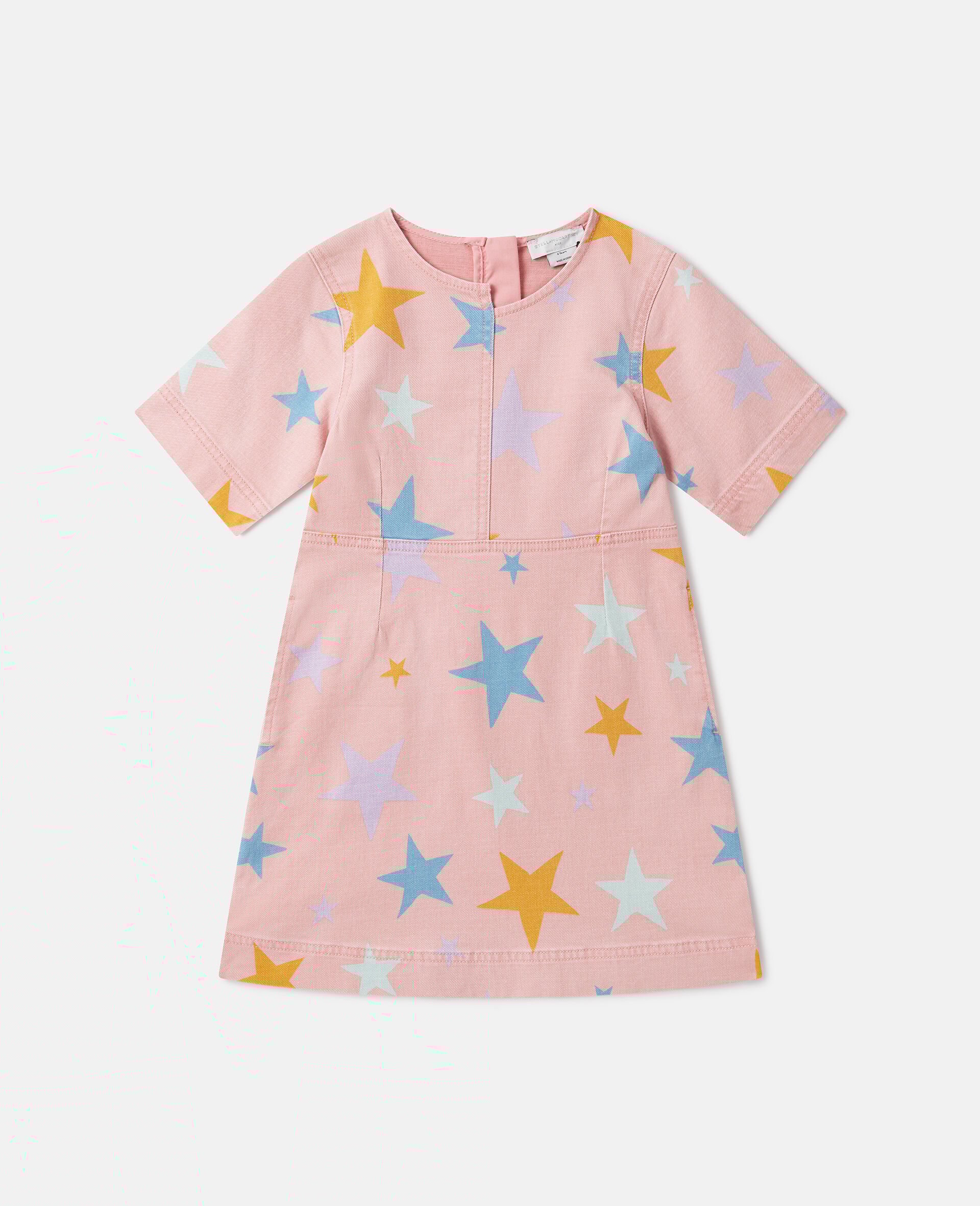 Star Print Jersey Dress-Pink-medium