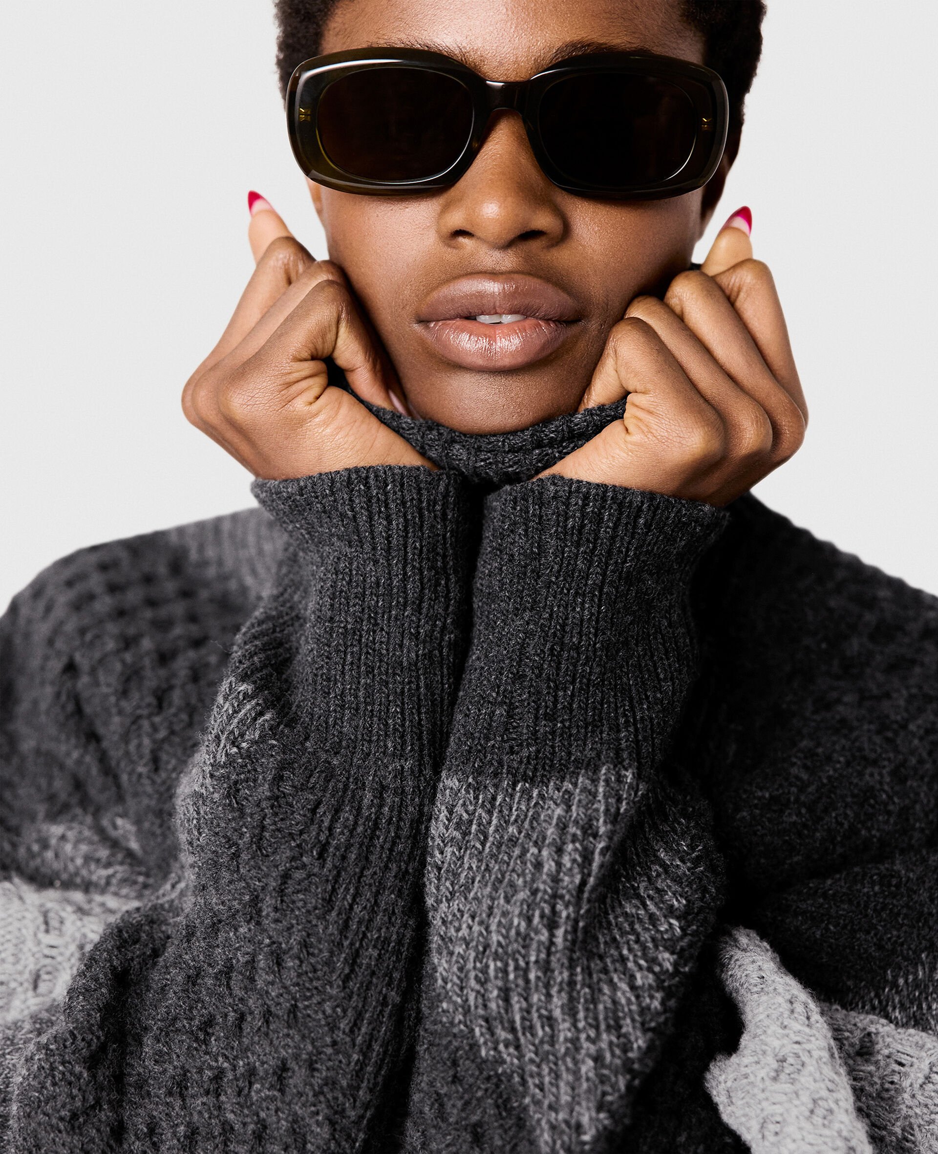 Argyle Turtleneck Jumper-Grey-large Argyle Turtleneck Jumper-Grey-large image number 3