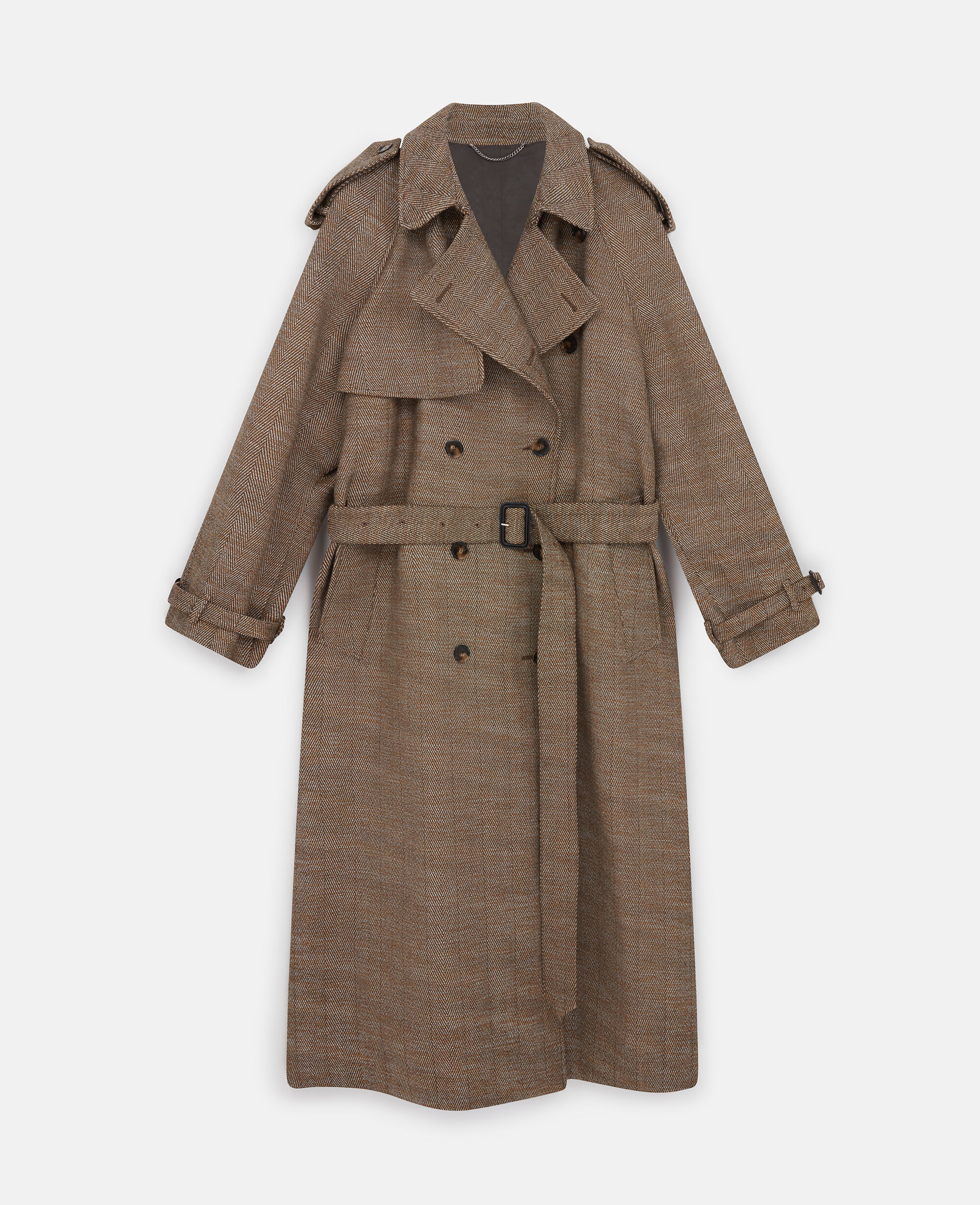 Checked trench coat women's top