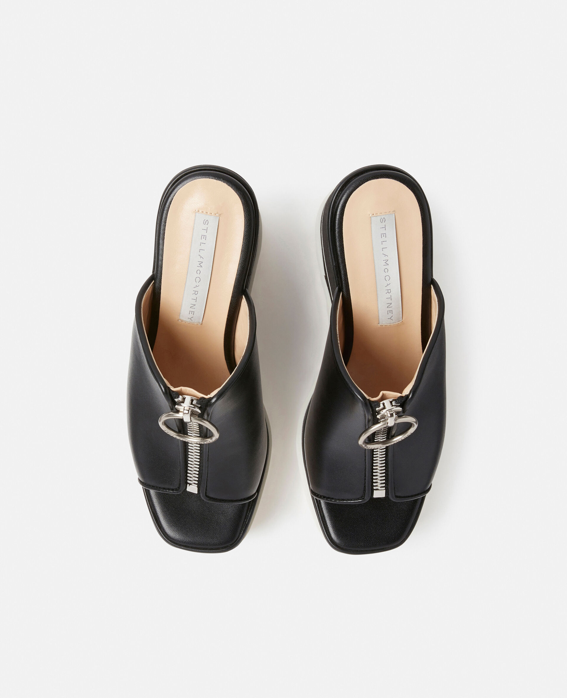 Sneak-Elyse Zip Slide Wedge Sandals-Black-large image number 2