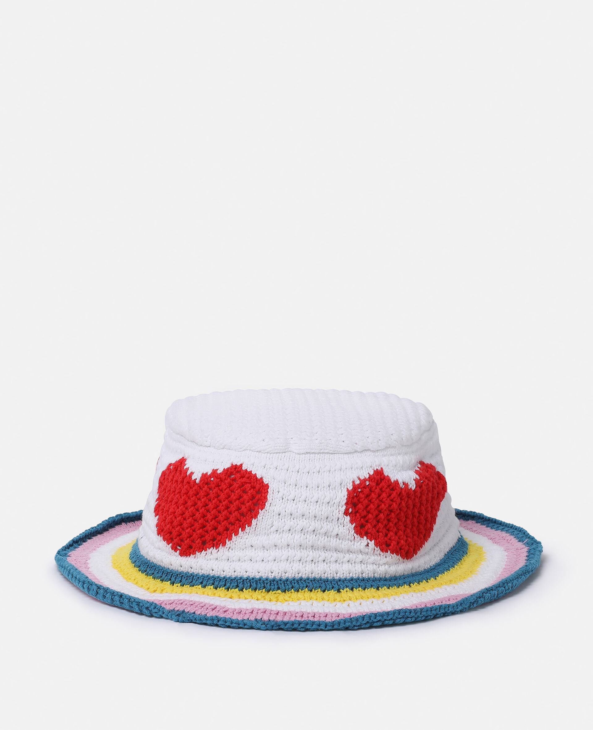 Heart Crocheted Bucket Hat-White-large Heart Crocheted Bucket Hat-White-large image number 2
