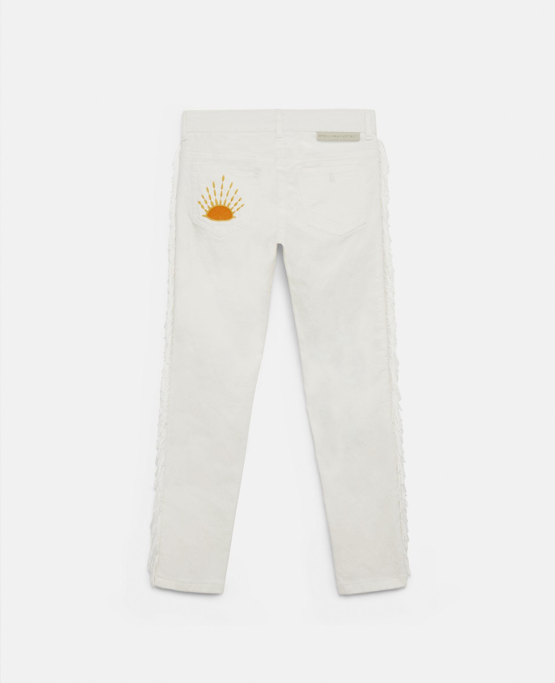 Western Skinny Denim Pants-White-large image number 2